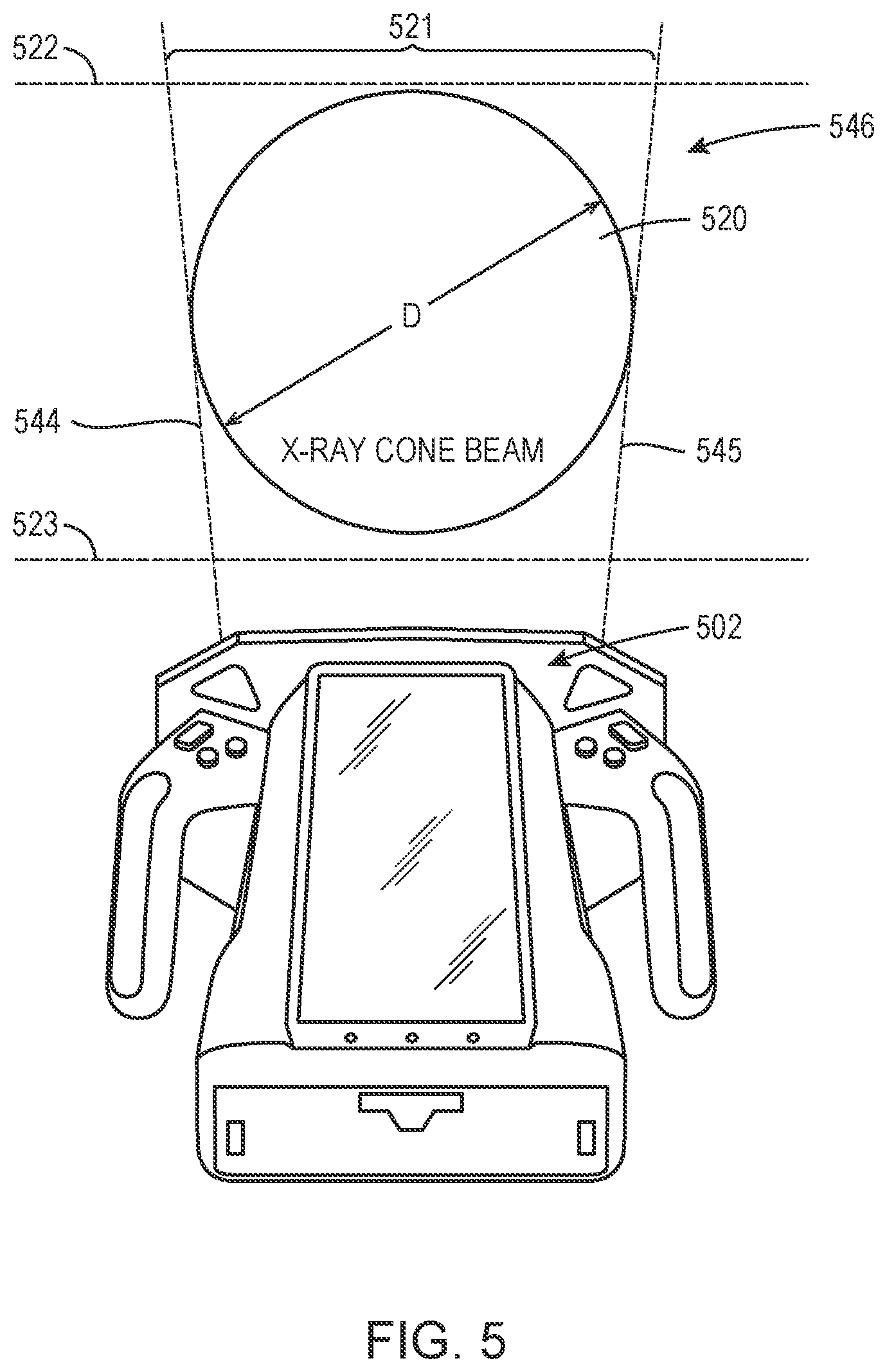 Patent US12422384 Figure 5 – Handheld x-ray system including a stand-alone detector panel