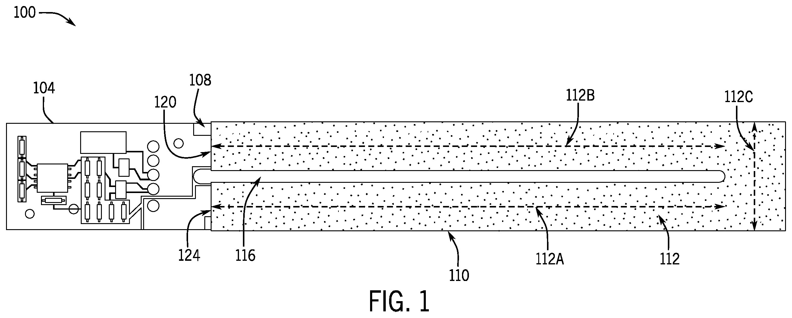Patent US12422391 — Ruggedized sensor for detecting organic liquids — Figure 1