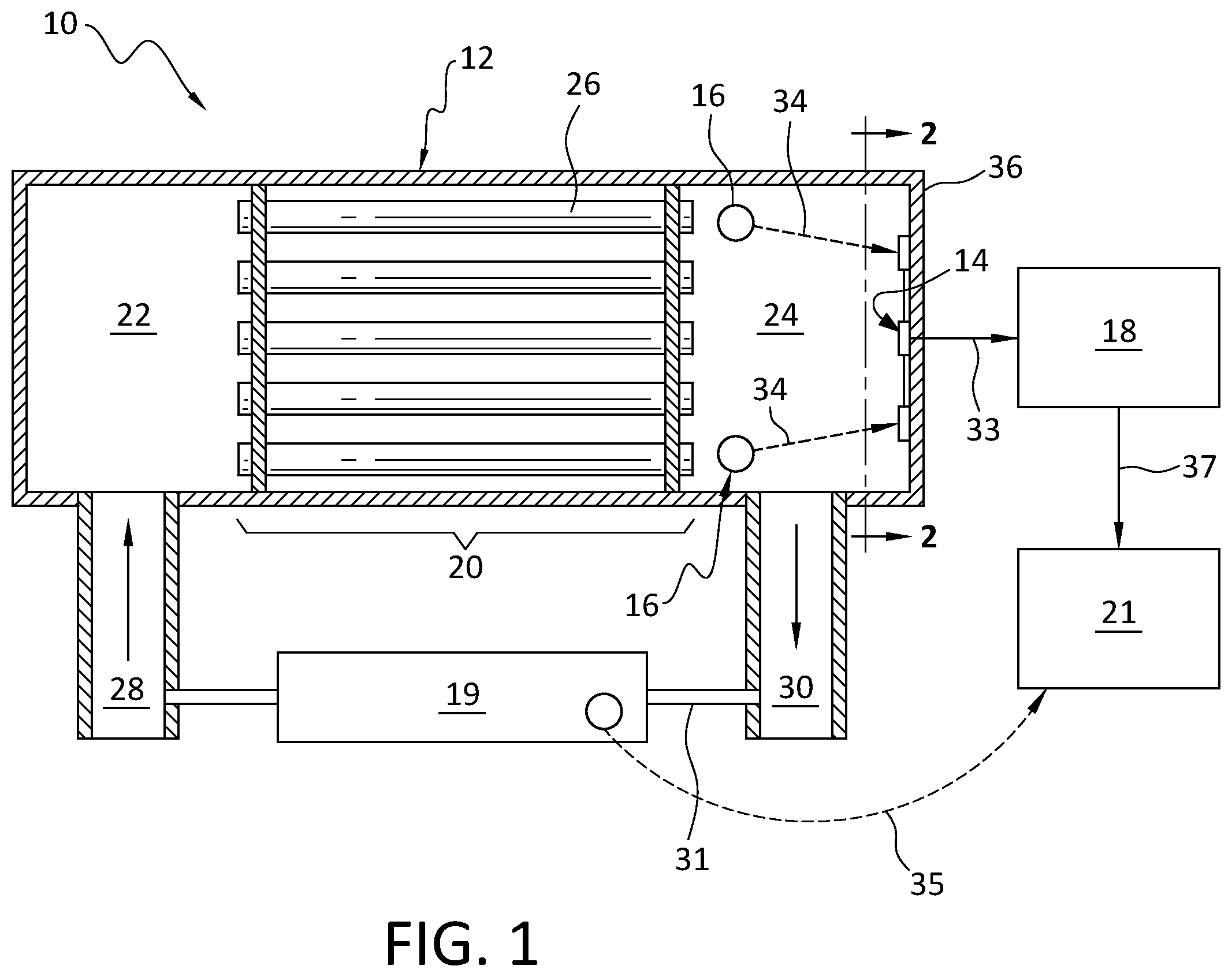 Patent US12422411 Figure 1 – System and method for monitoring and diagnosis of heat exchanger tube health