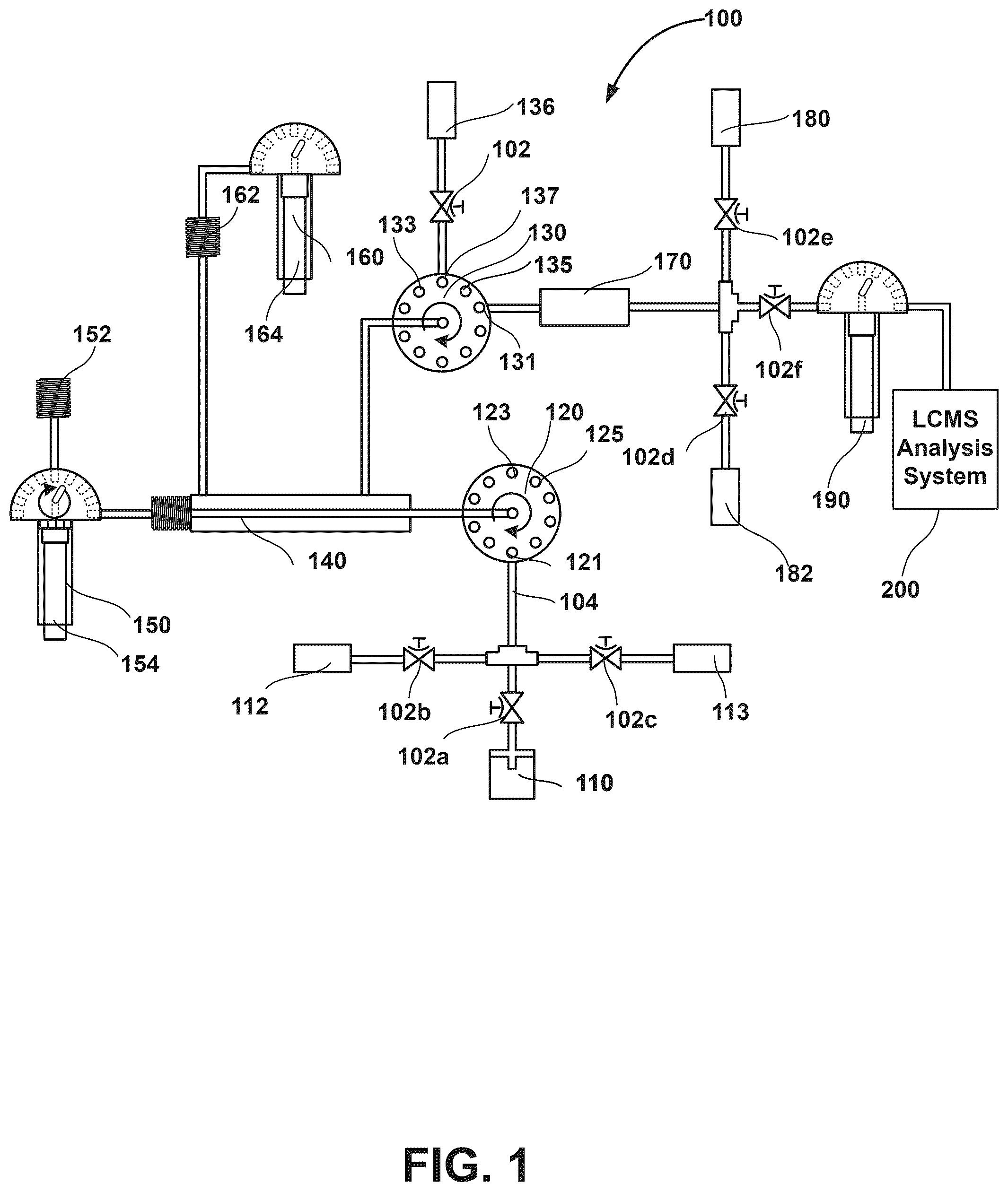 Patent US12422413 Figure 1 – Automated sample handling system for liquid chromatography-mass spectrometry