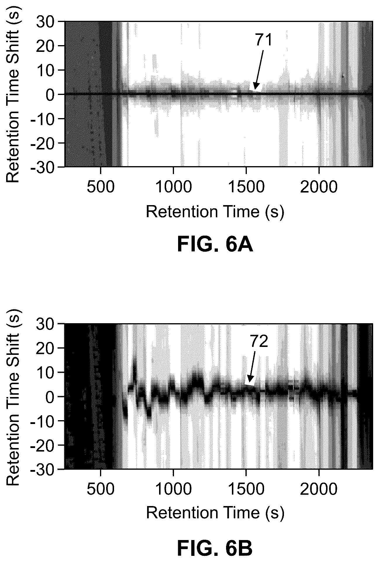 Patent US12422417 Figure 7 – Determination and correction of retention time and mass/charge shifts in LC-MS experiments