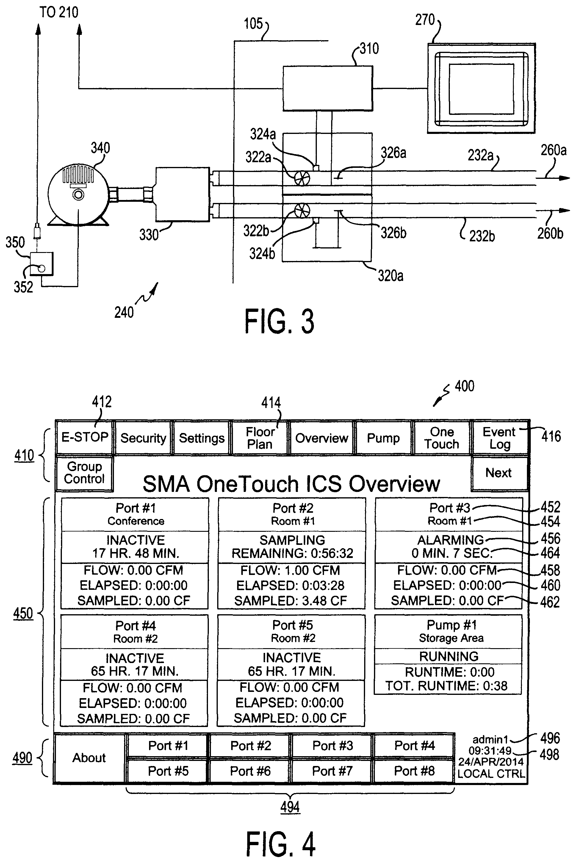 Patent US12422420 Figure 2 – Programmable logic controller-based system and user interface for air sampling in controlled environments