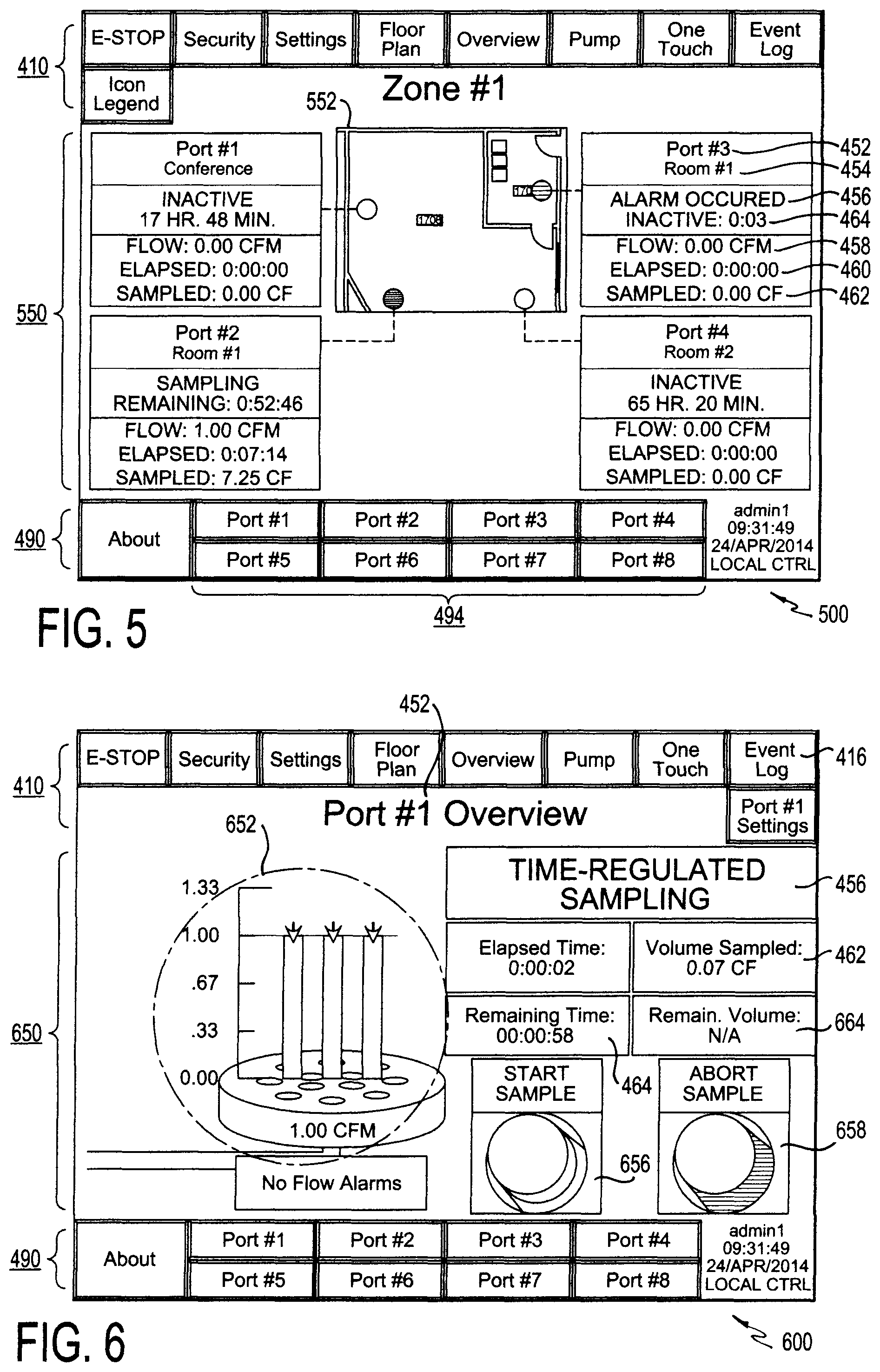 Patent US12422420 Figure 3 – Programmable logic controller-based system and user interface for air sampling in controlled environments