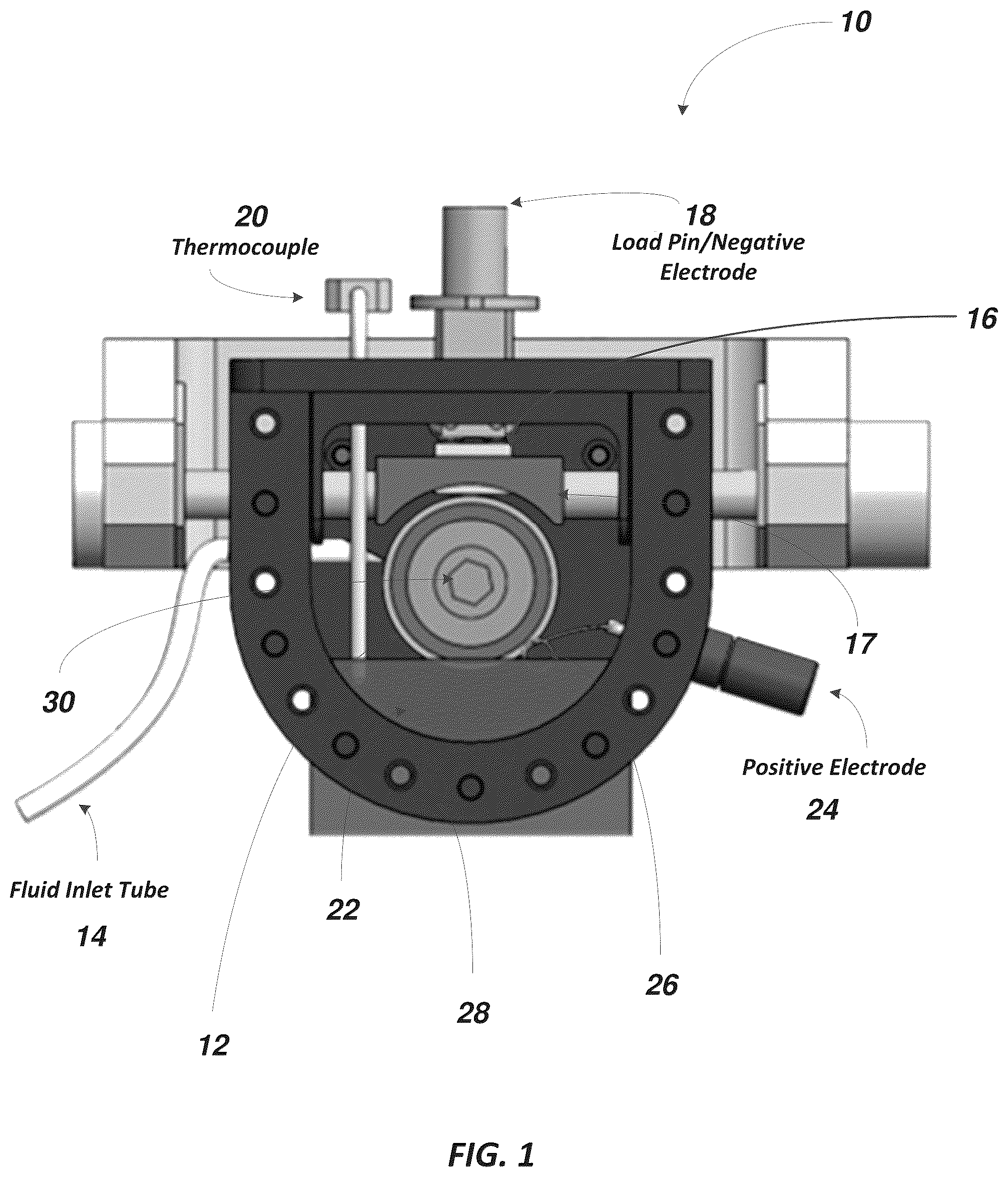 Patent US12422426 Figure 1 – Electrically insulated block-on-rotating-ring test unit and method