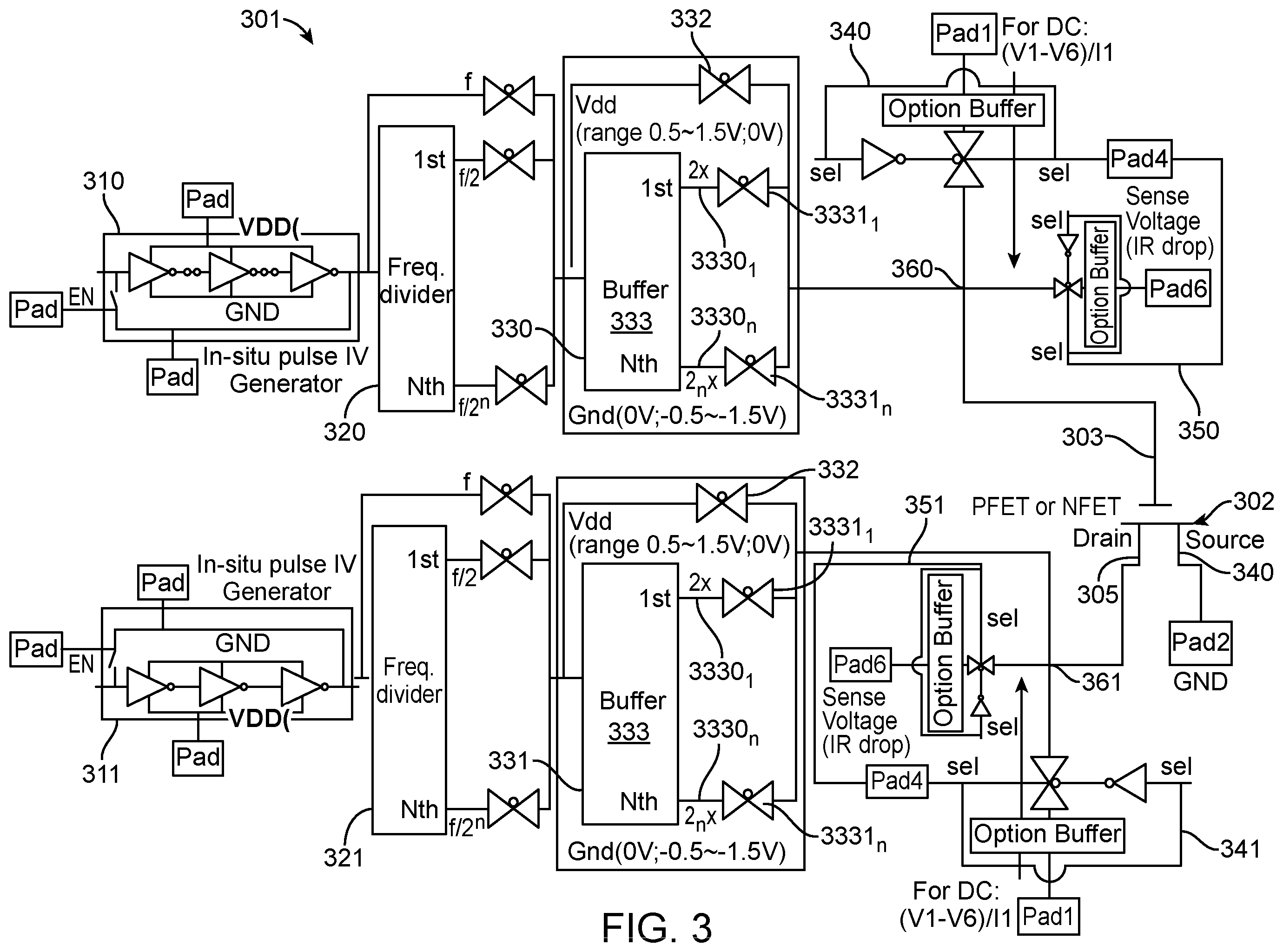 Patent US12422465 Figure 3 – In-situ chip design for pulse IV self-heating evaluation
