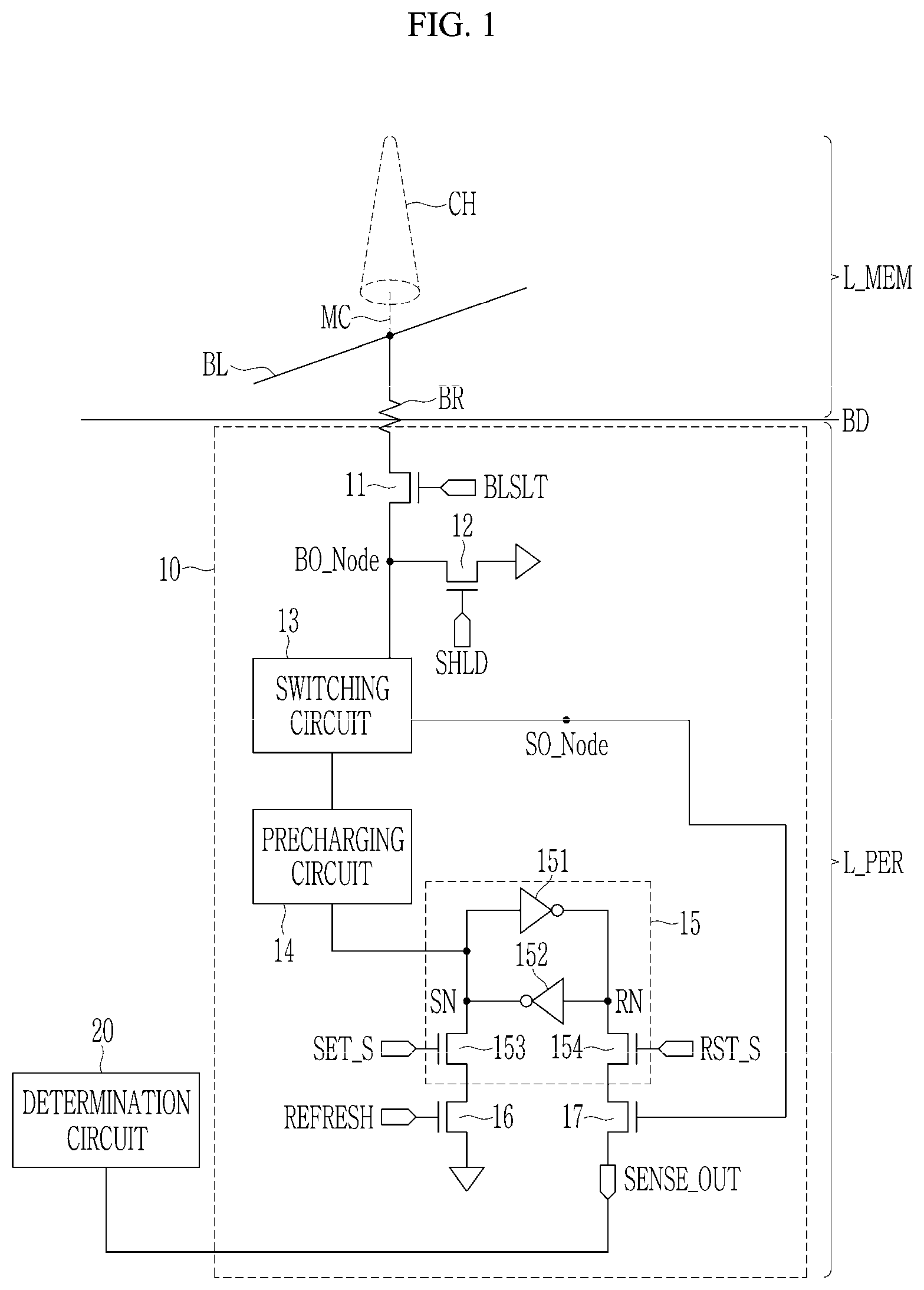 Patent US12422466 — Bonding quality test method, bonding quality test circuit, and memory device including bonding quality test circuit — Figure 1