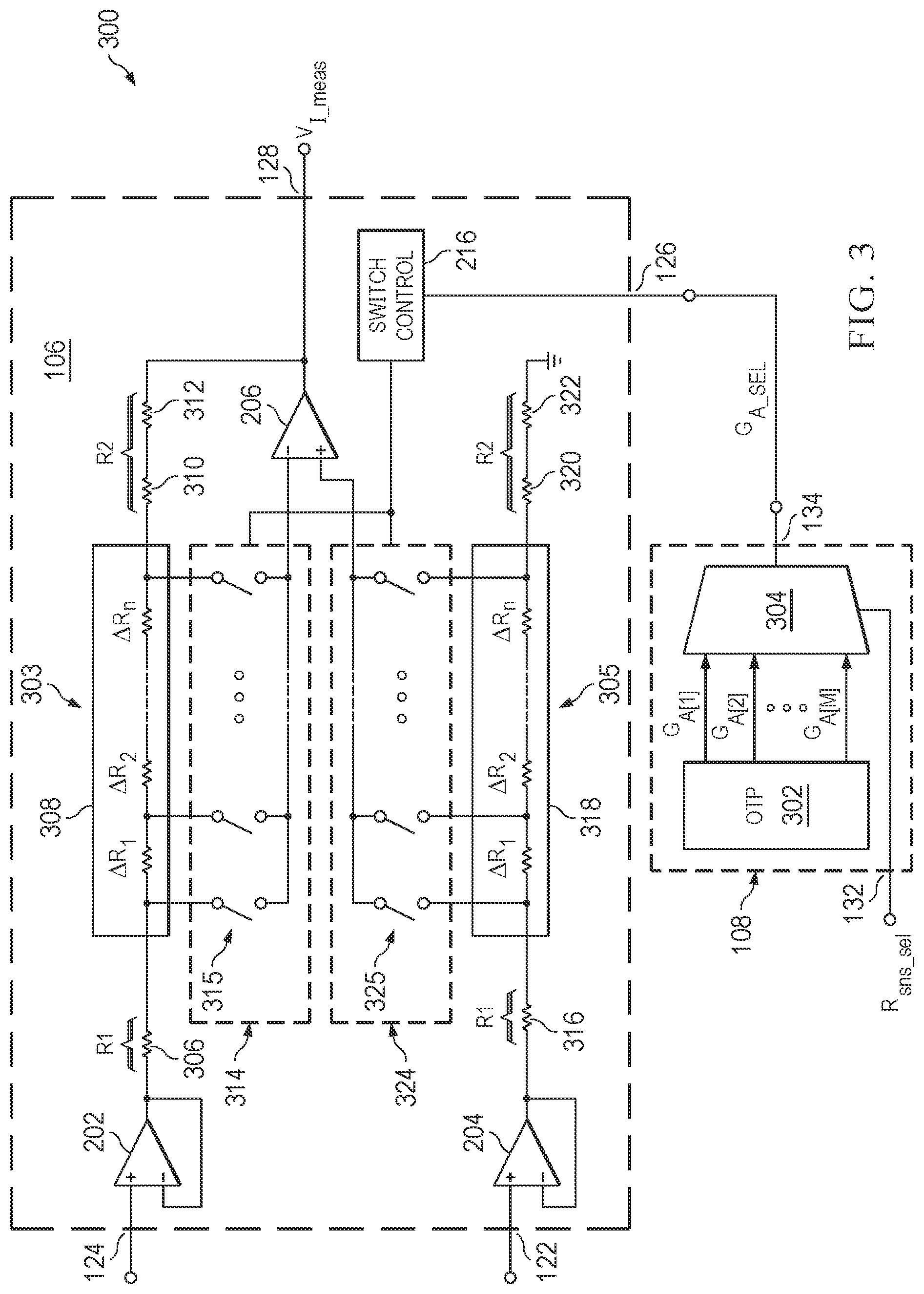 Patent US12422474 Figure 3 – Force/measure current gain trimming