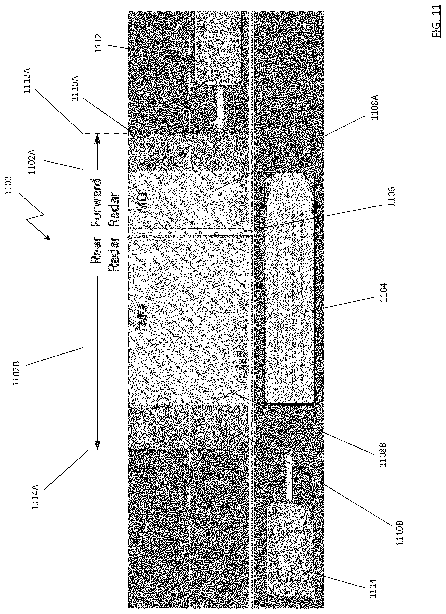 Patent US12422542 Figure 11 – Traffic monitoring and predictive analysis system for use with vehicle stop indicator systems using reaction time processing