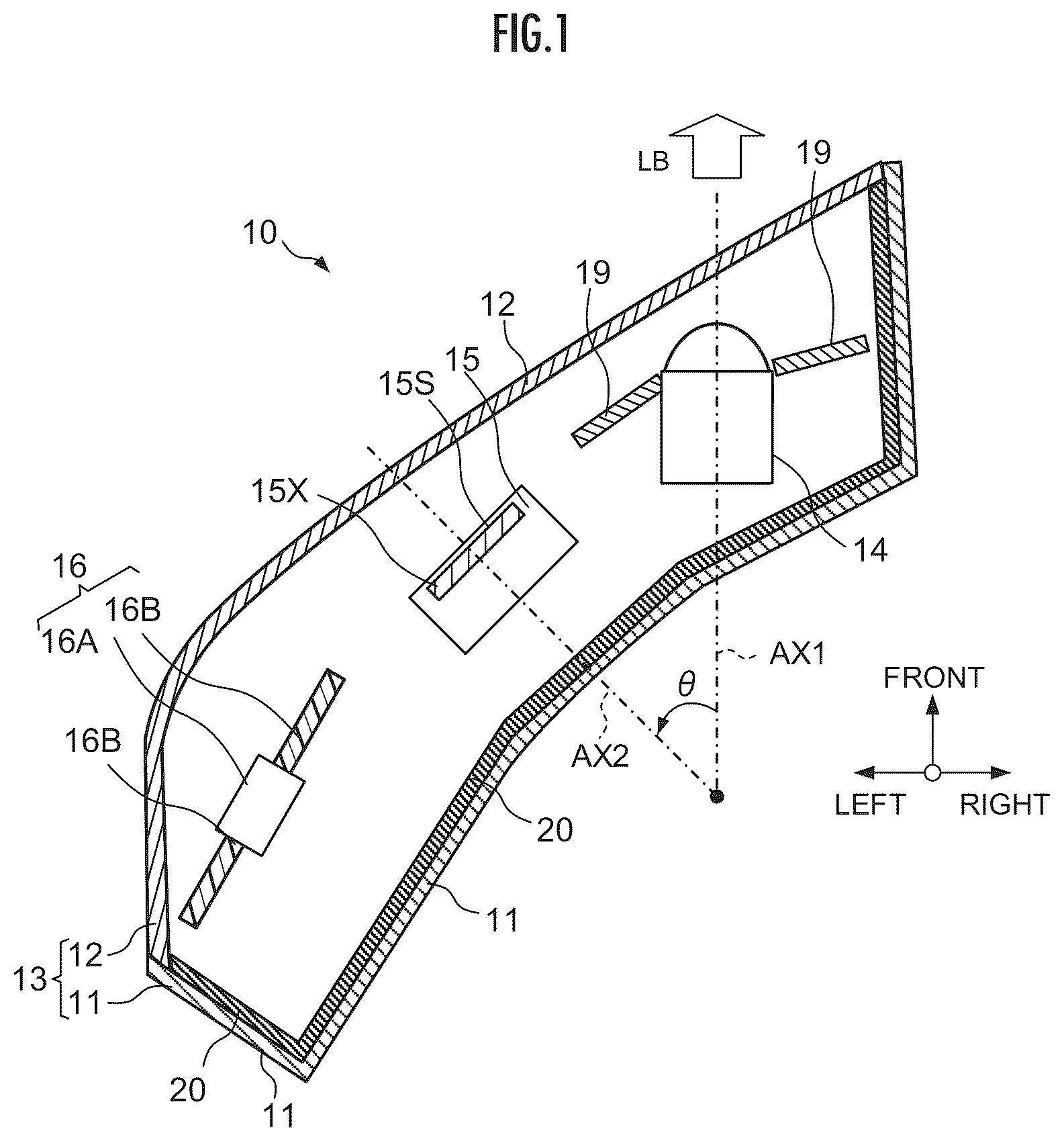 Patent US12422546 — Lamp device — Figure 1