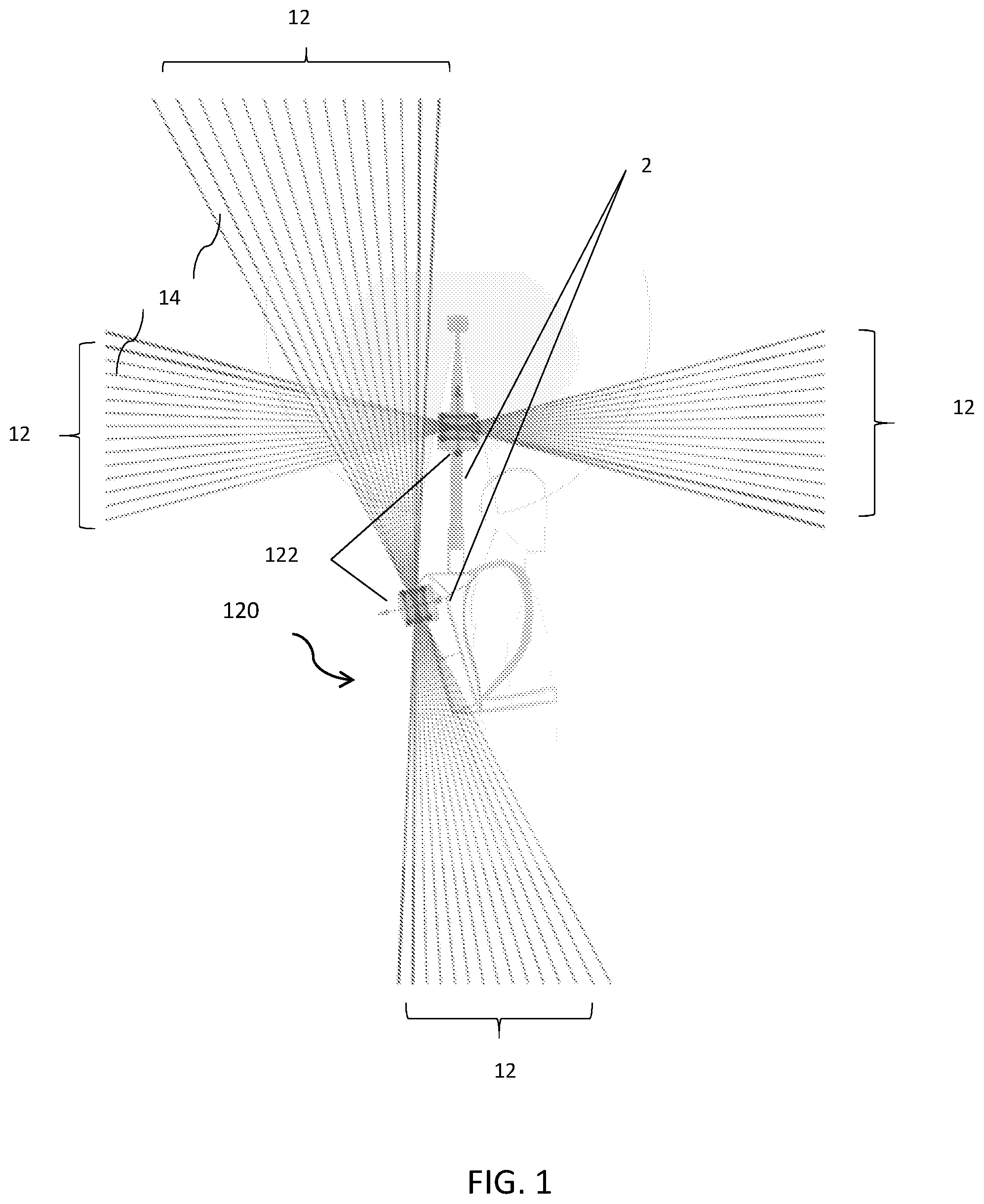 Patent US12422556 Figure 1 – Support system for mobile coordinate scanner