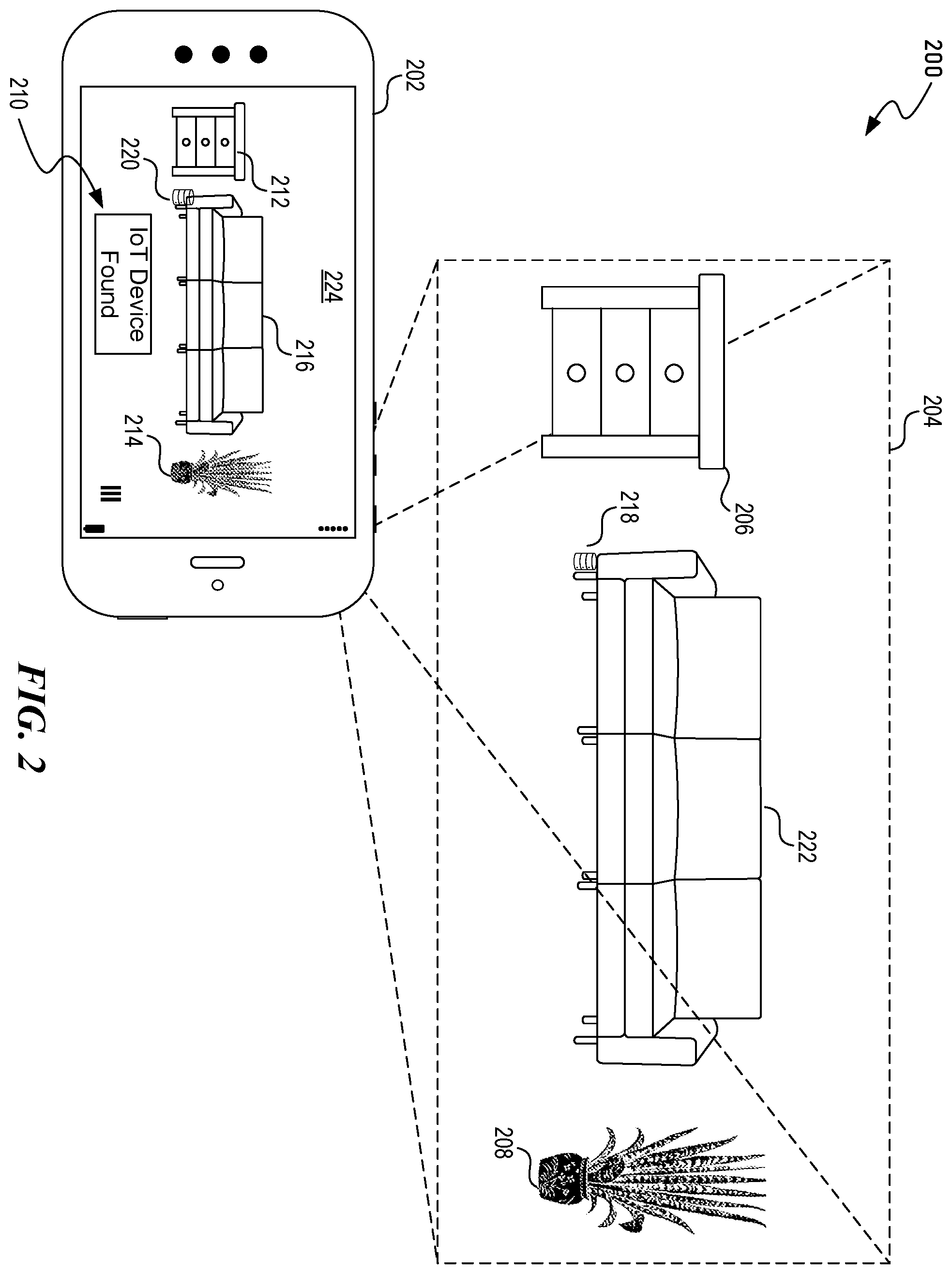 Patent US12422558 Figure 2 – Wireless handheld mobile device configured for location visualization of internet-of-things device