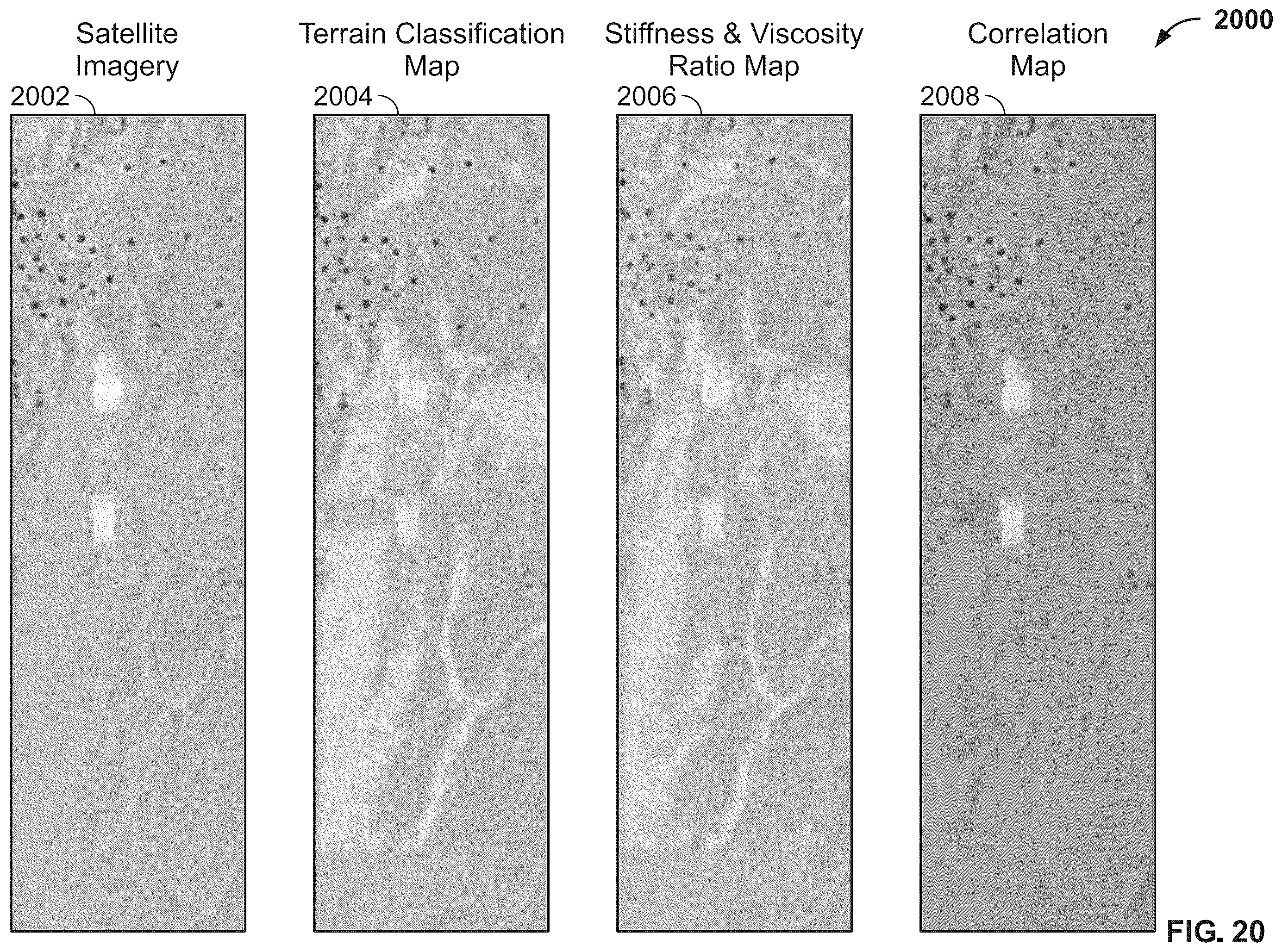 Patent US12422578 Figure 20 – Correlation of ground viscosity and stiffness measurements with terrain conditions