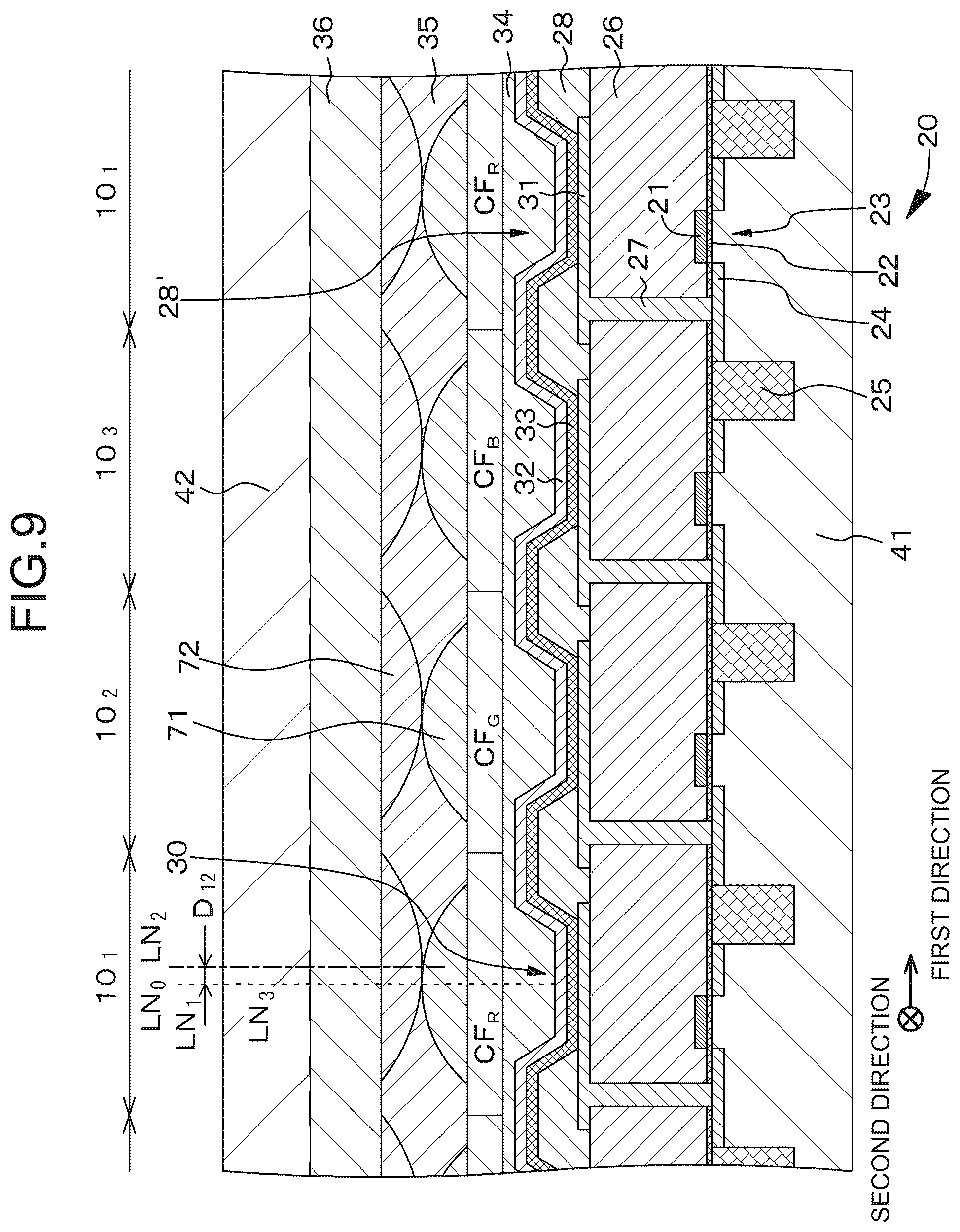 Patent US12422596 Figure 8 – Light-emitting element and display device