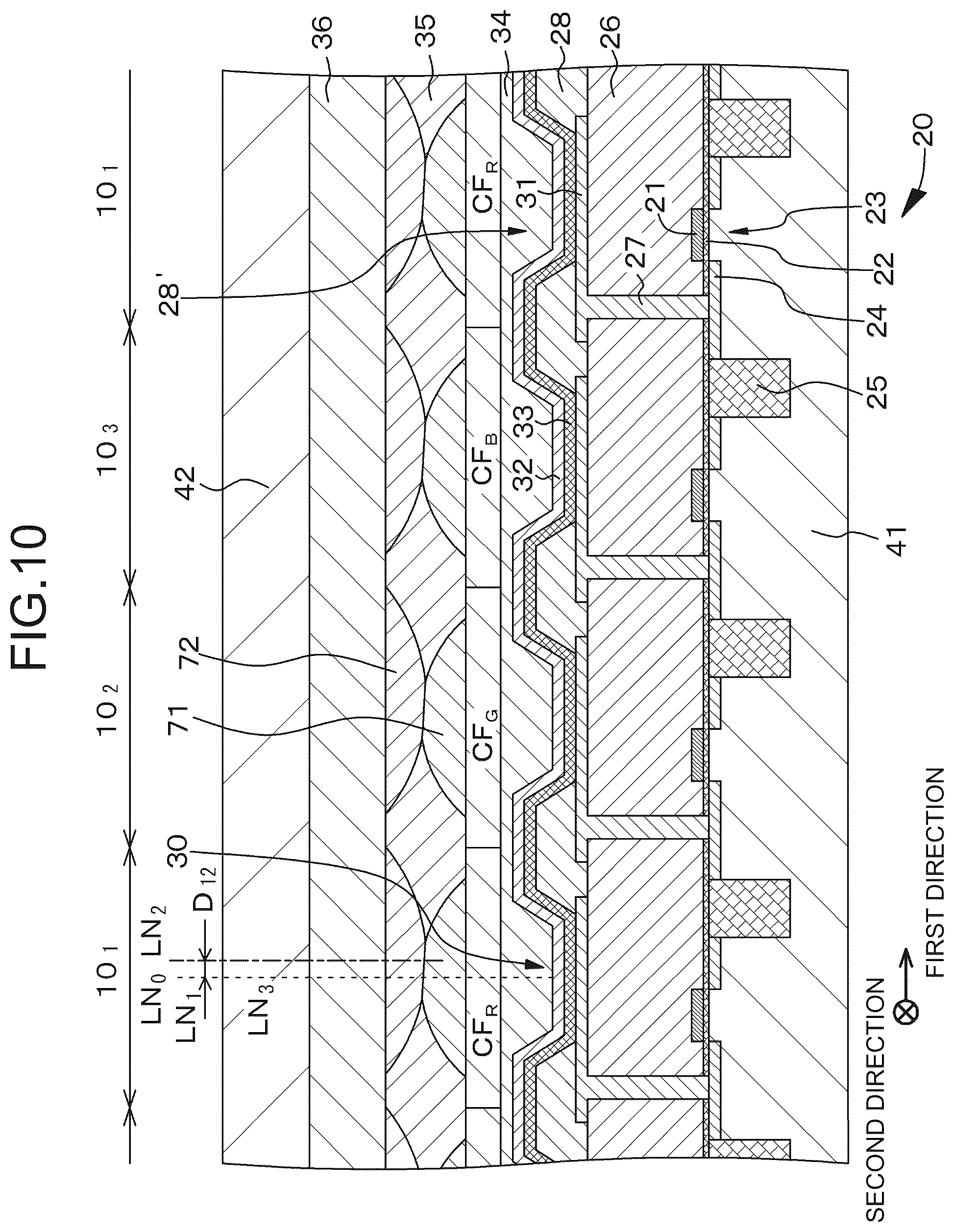 Patent US12422596 Figure 9 – Light-emitting element and display device