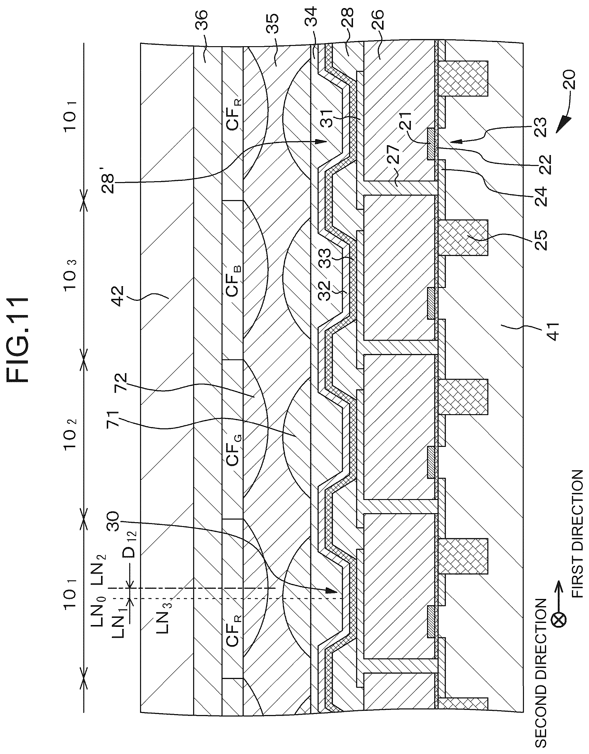 Patent US12422596 Figure 10 – Light-emitting element and display device
