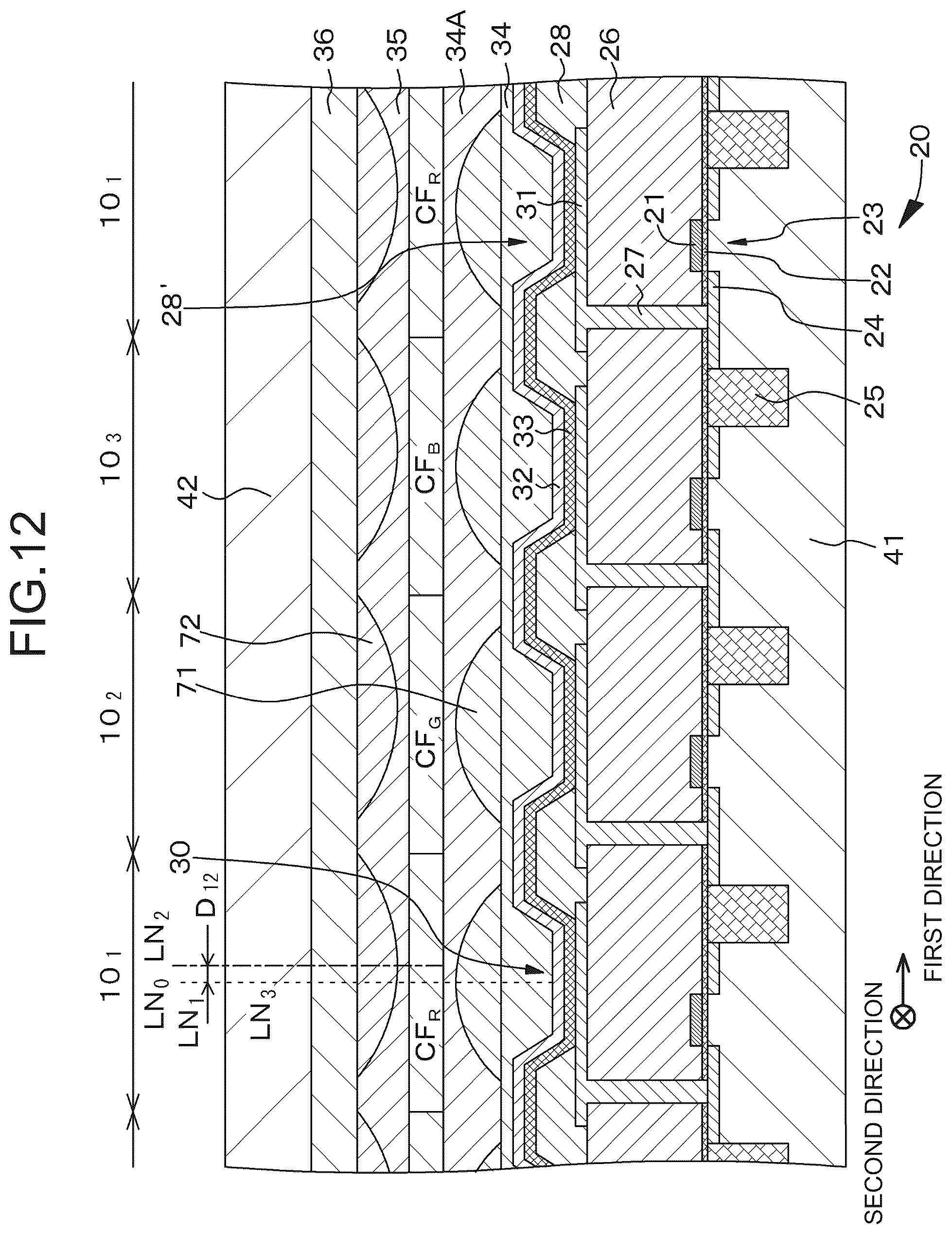 Patent US12422596 Figure 11 – Light-emitting element and display device