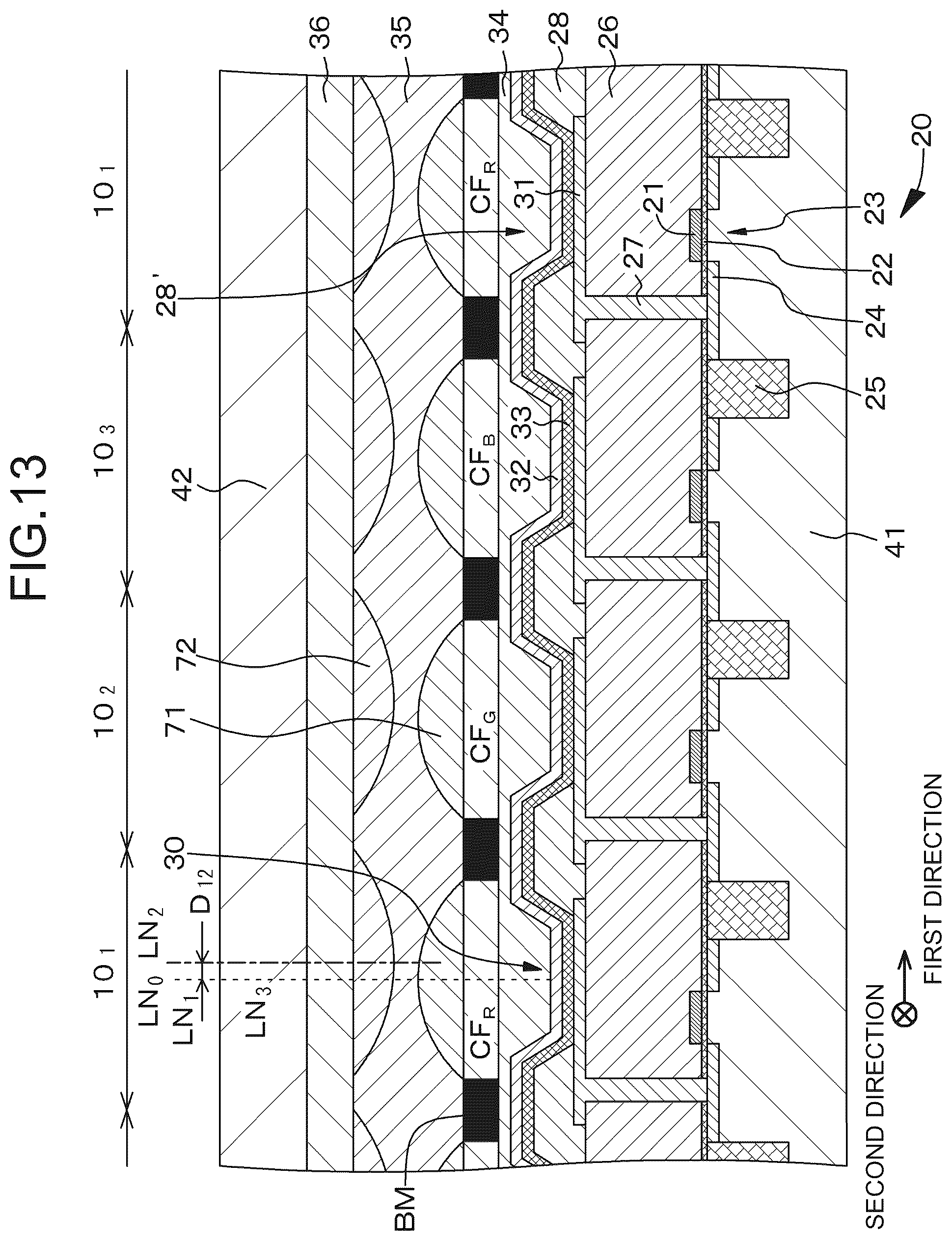 Patent US12422596 Figure 12 – Light-emitting element and display device