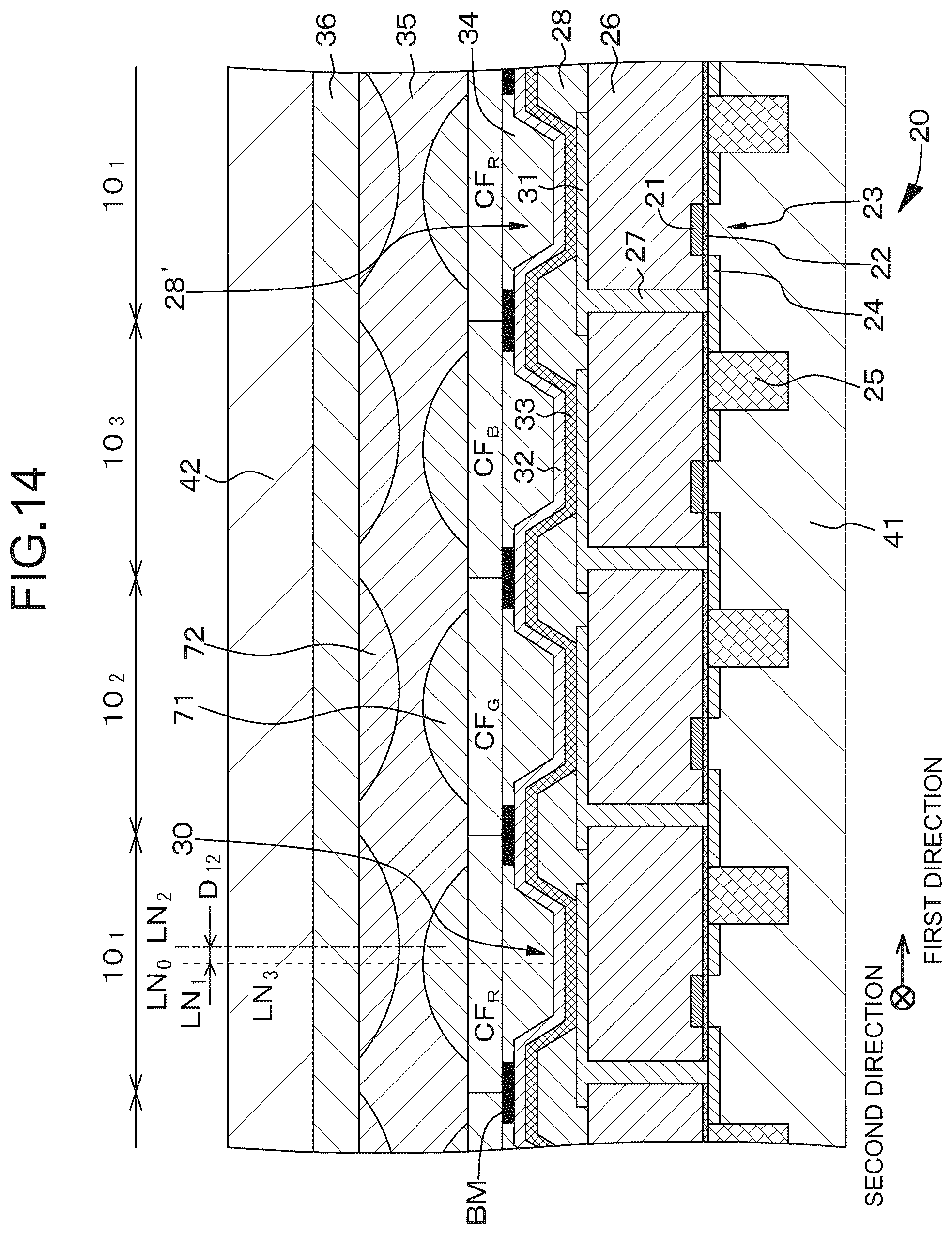 Patent US12422596 Figure 13 – Light-emitting element and display device