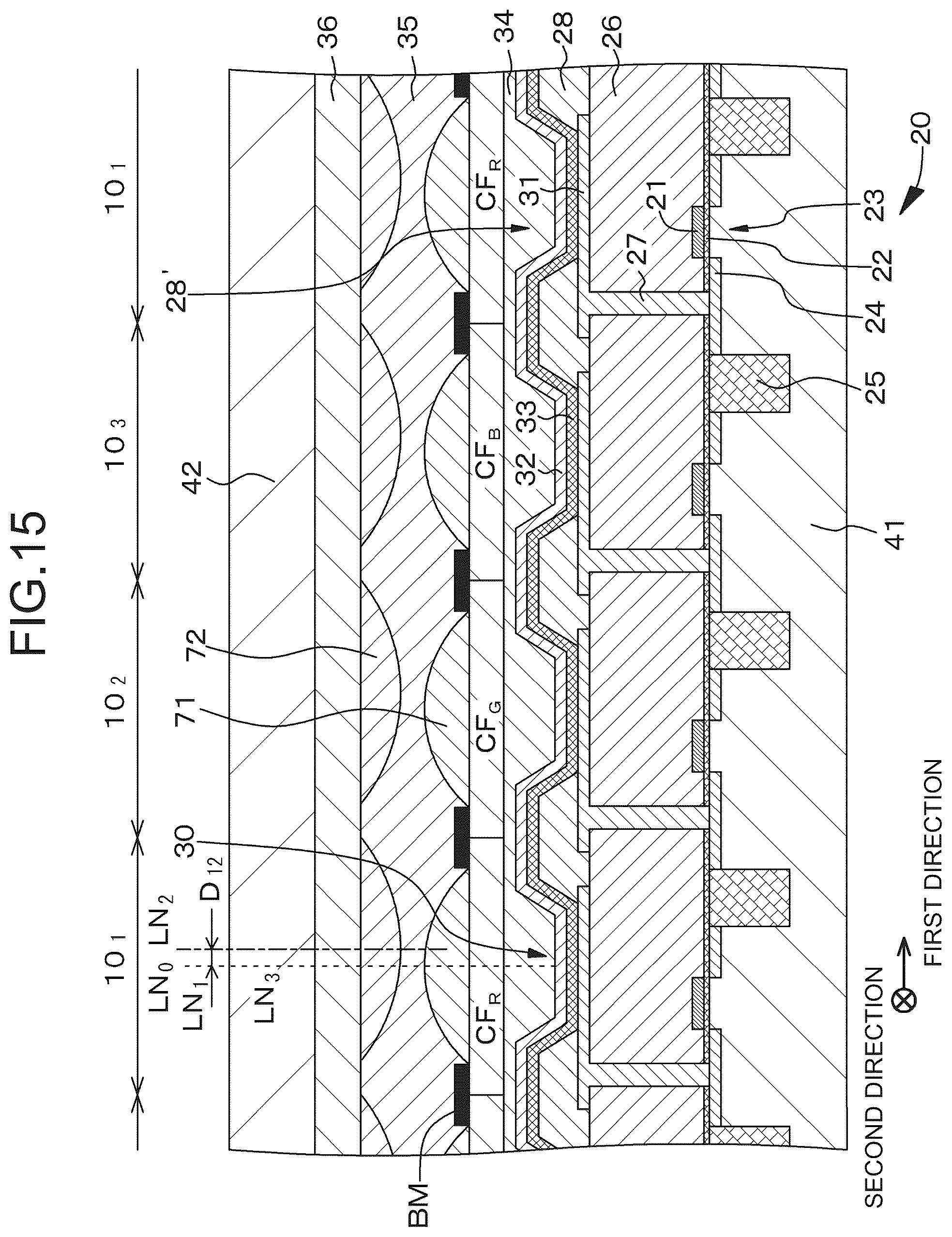 Patent US12422596 Figure 14 – Light-emitting element and display device