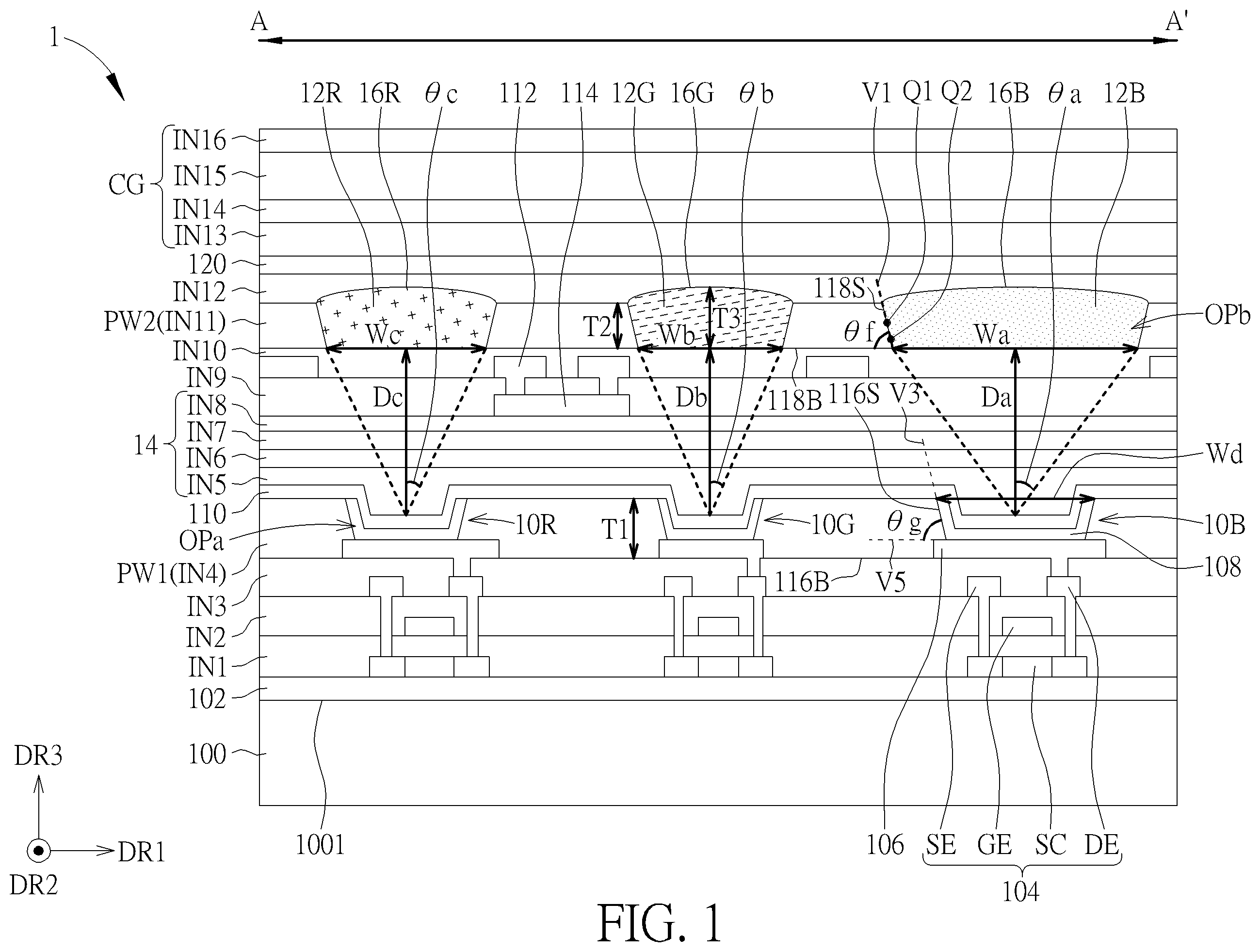 Patent US12422603 Figure 1 – Electronic device