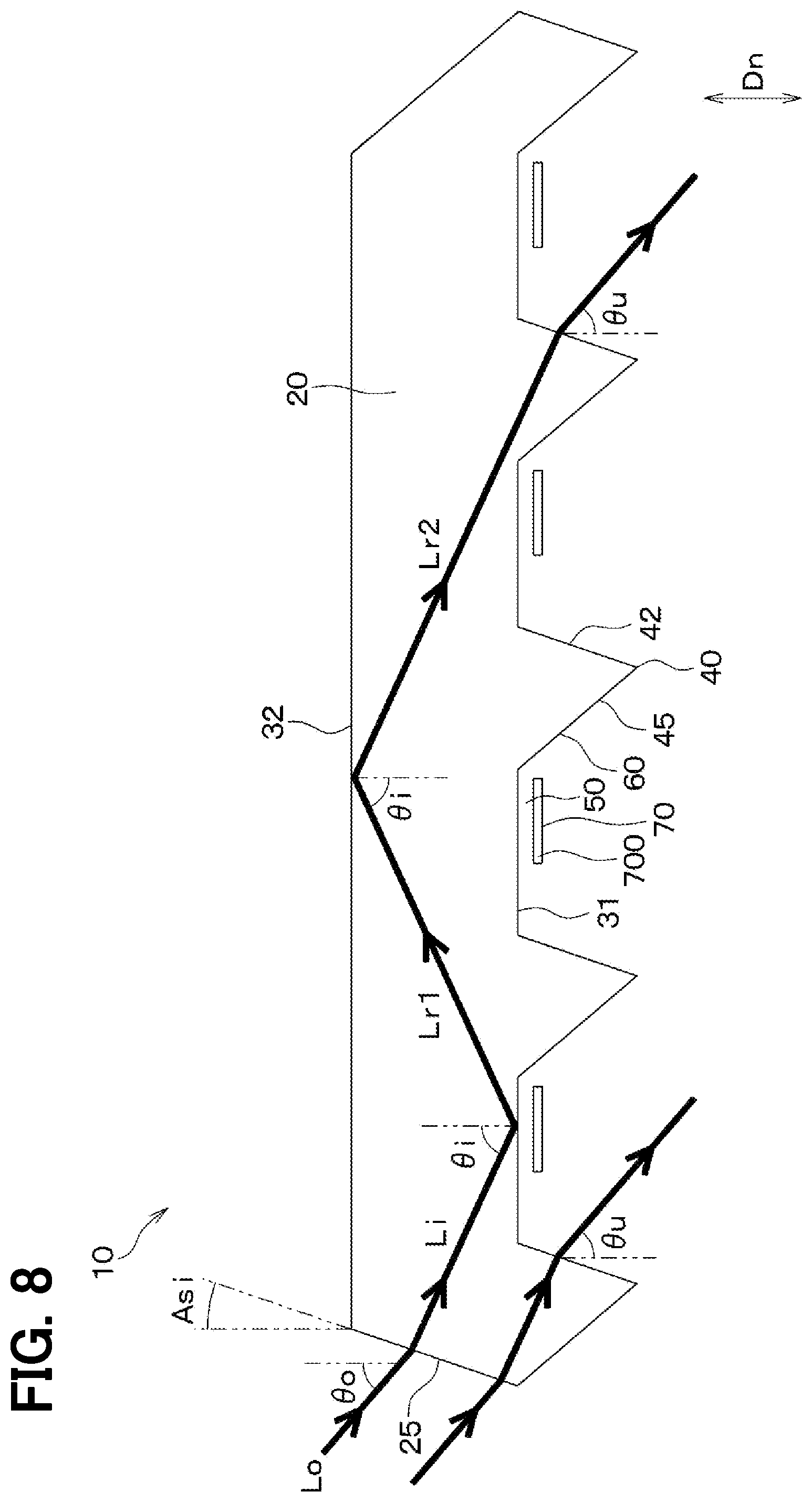 Patent US12422611 Figure 8 – Optical member