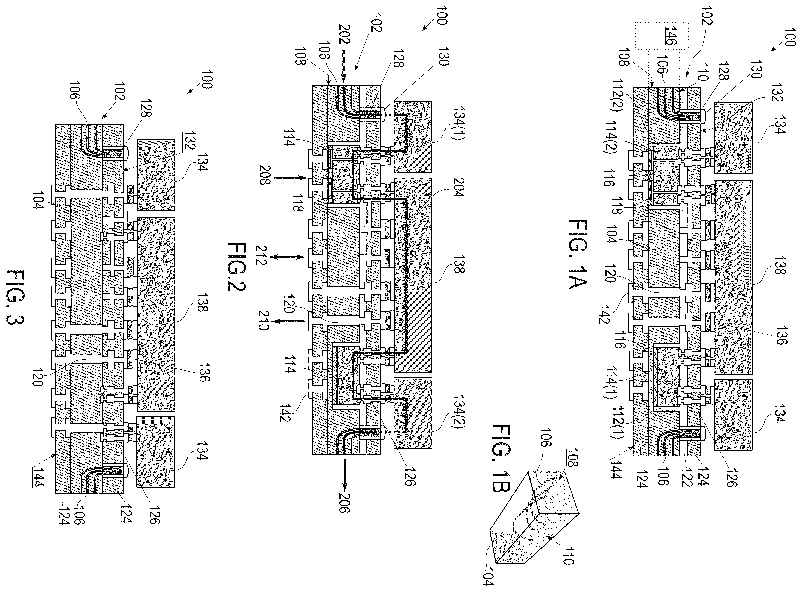 Patent US12422615 — Nested glass packaging architecture for hybrid electrical and optical communication devices — Figure 1
