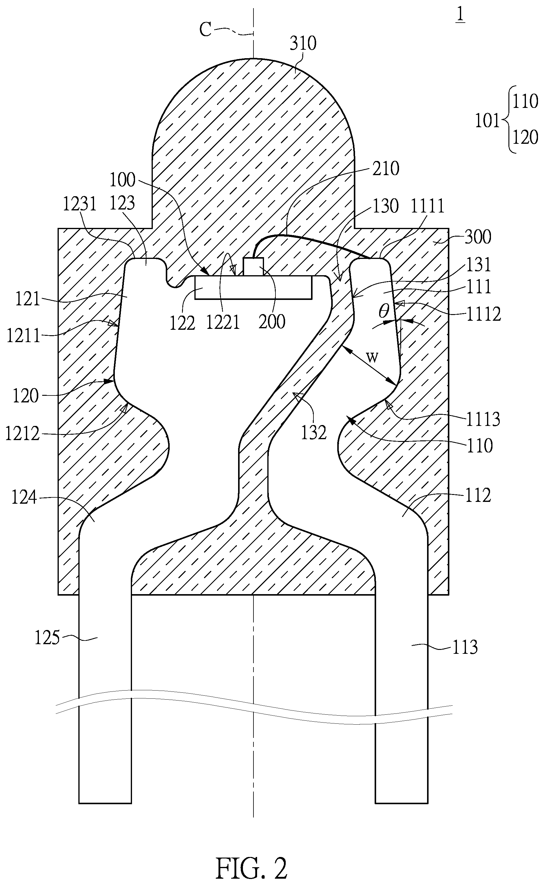 Patent US12422616 Figure 2 – Optoelectronic package structure