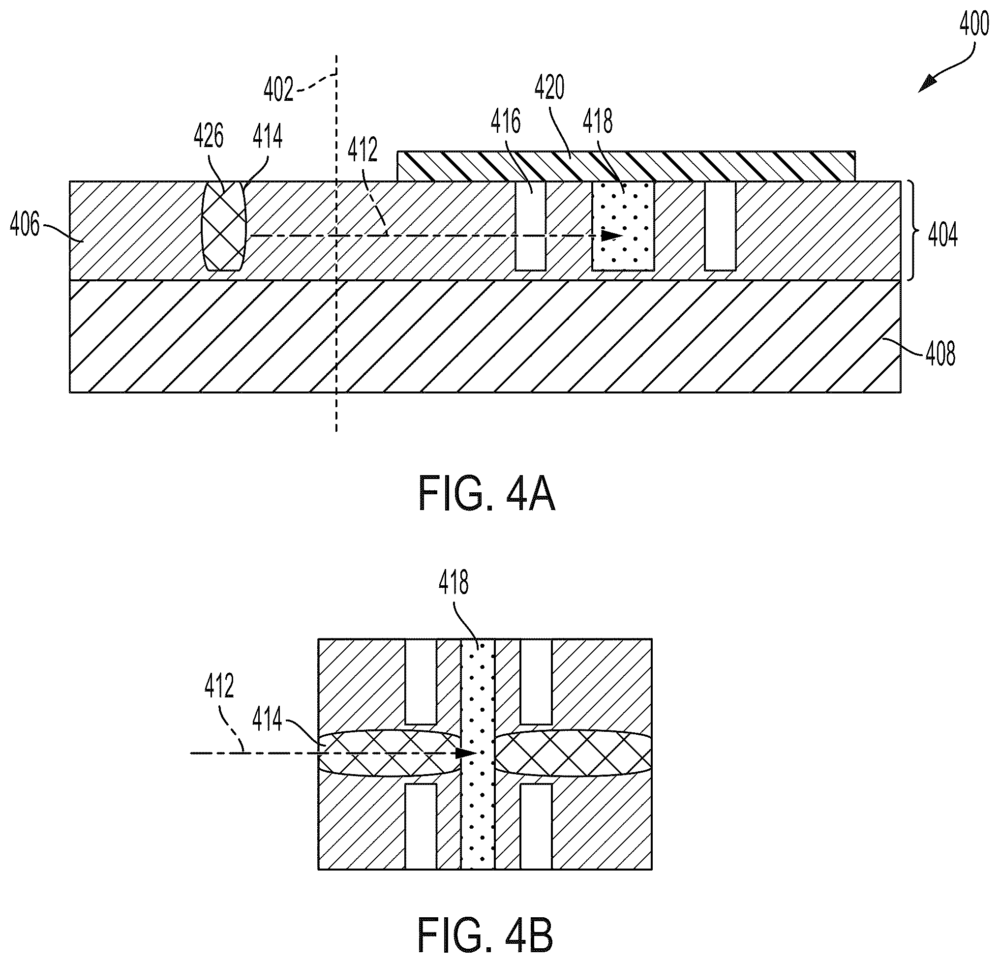 Patent US12422619 Figure 4 – Fabrication of waveguide structures