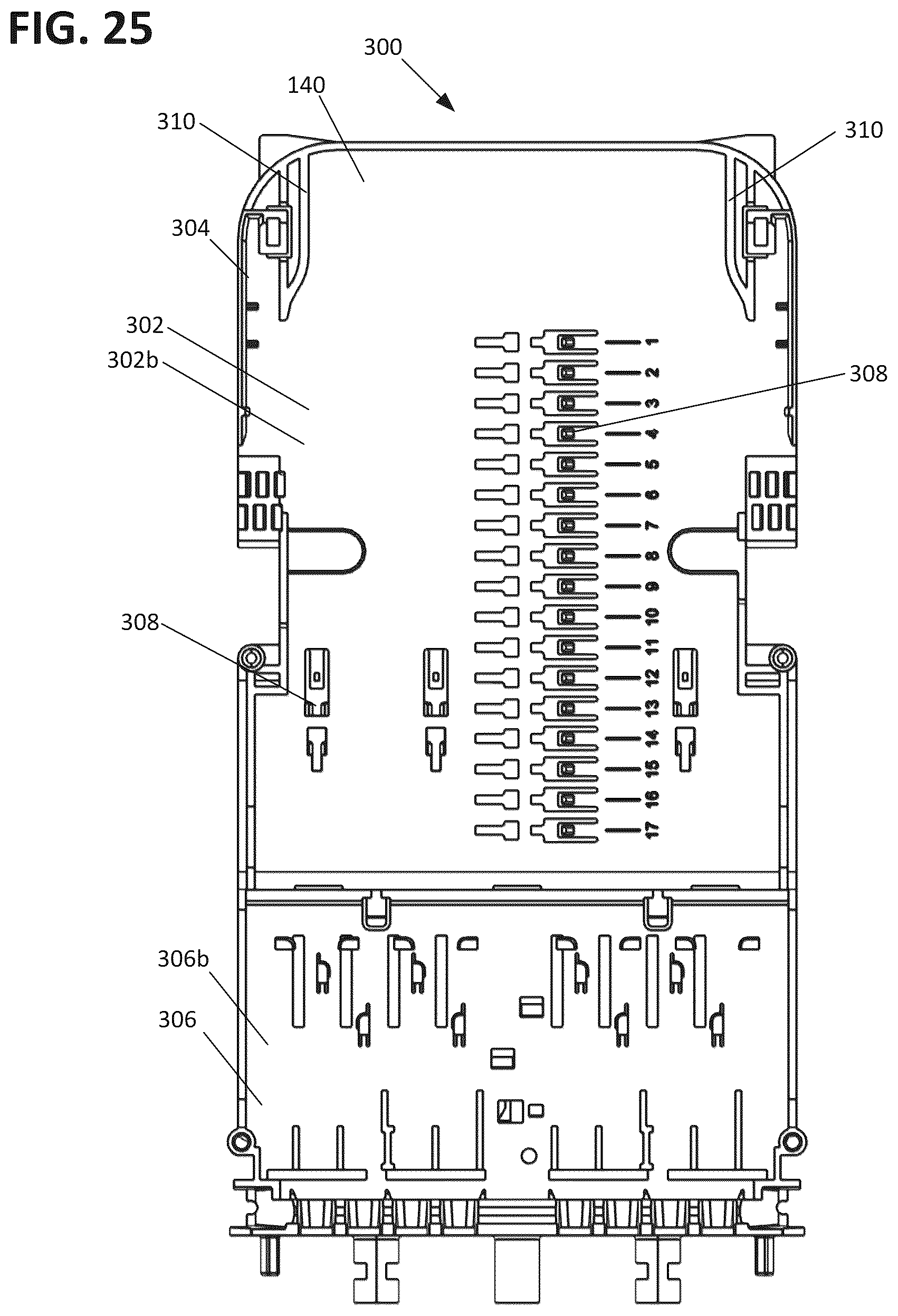 Patent US12422639 Figure 18 – Fiber management tray arrangements and assemblies for fiber optic closure organizers