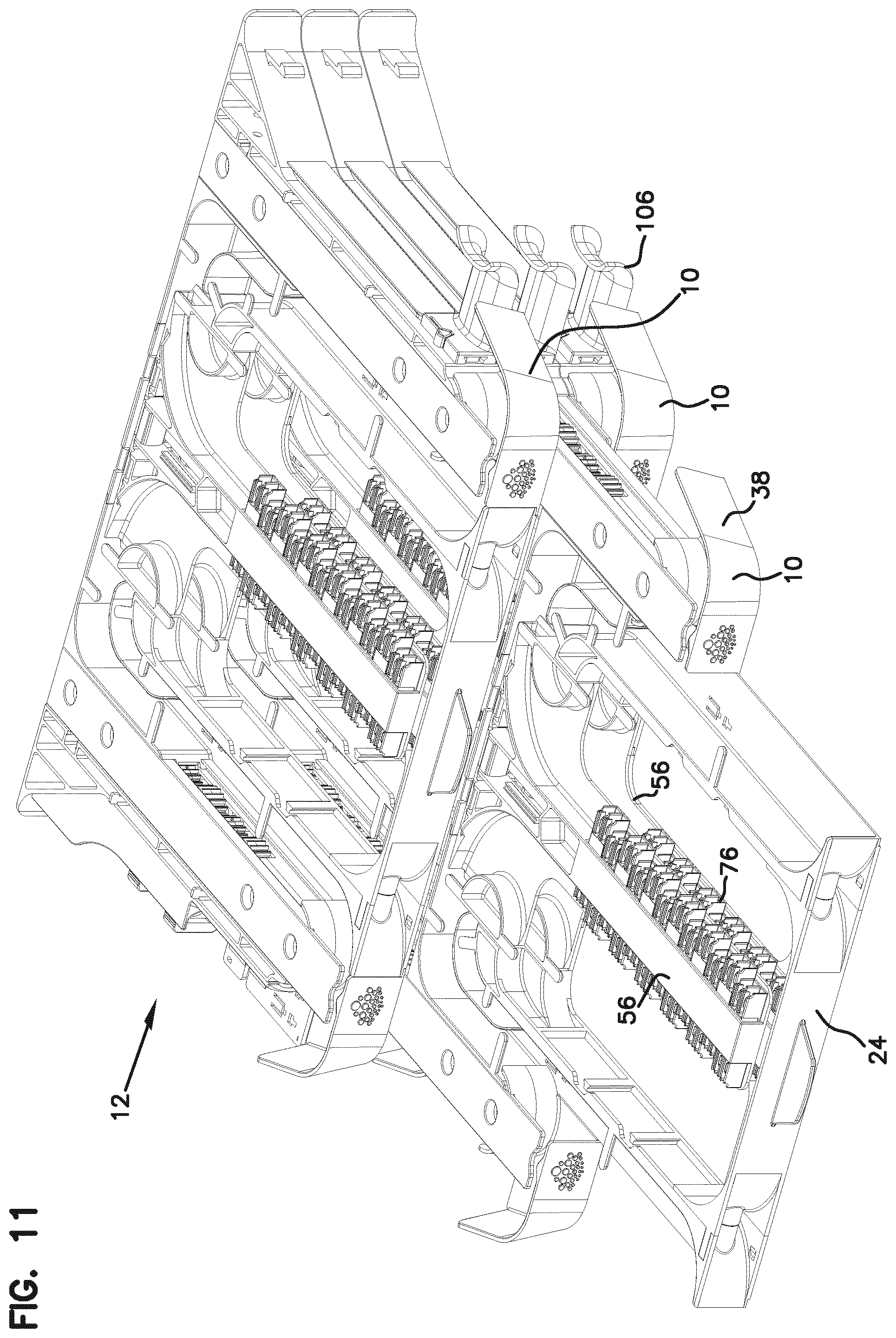 Patent US12422640 Figure 11 – Optical fiber distribution system