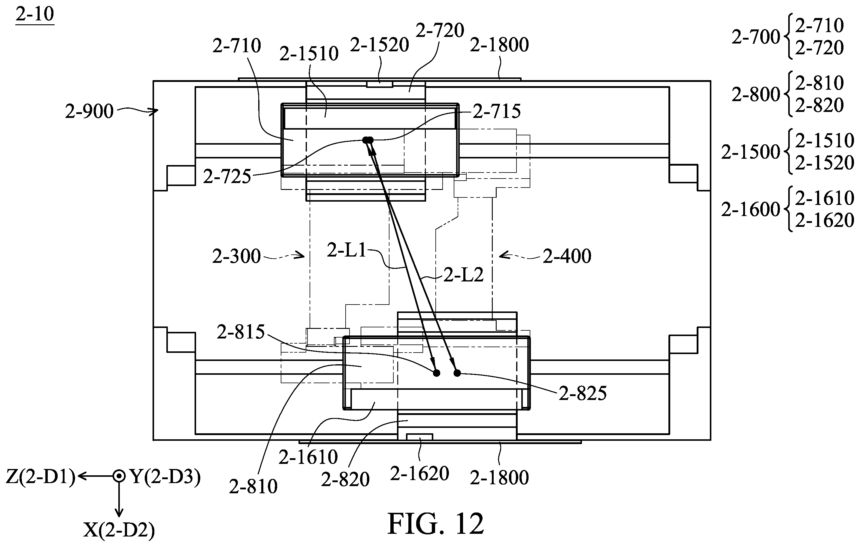 Patent US12422644 Figure 12 – Optical system