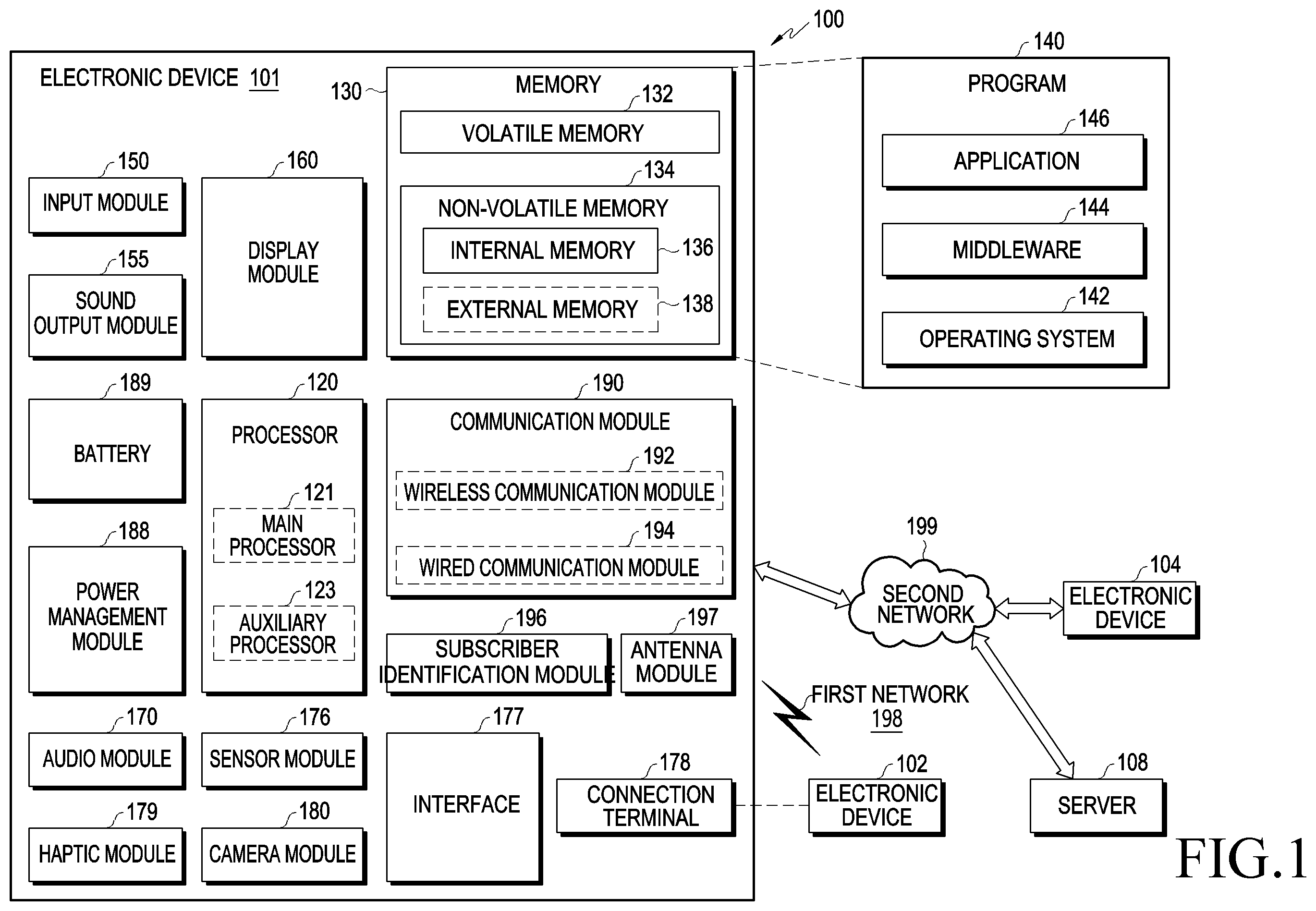 Patent US12422645 Figure 1 – Lens assembly and electronic device including same