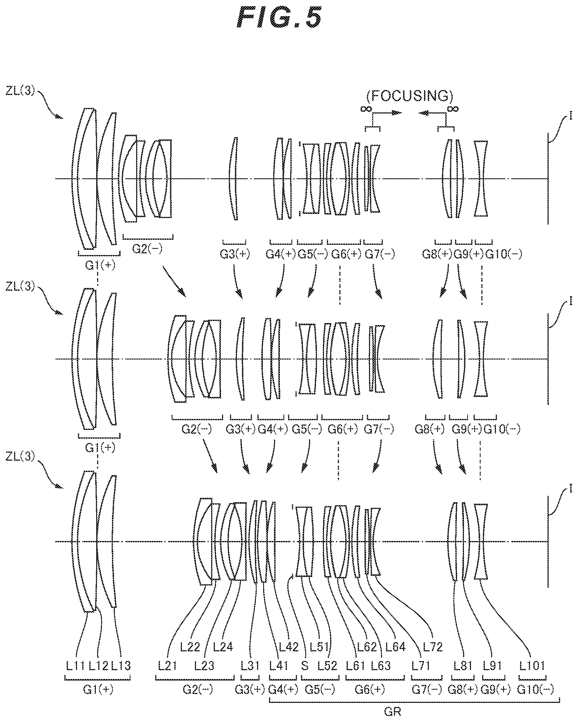 Patent US12422654 Figure 9 – Zoom optical system, optical device, and method for manufacturing zoom optical system