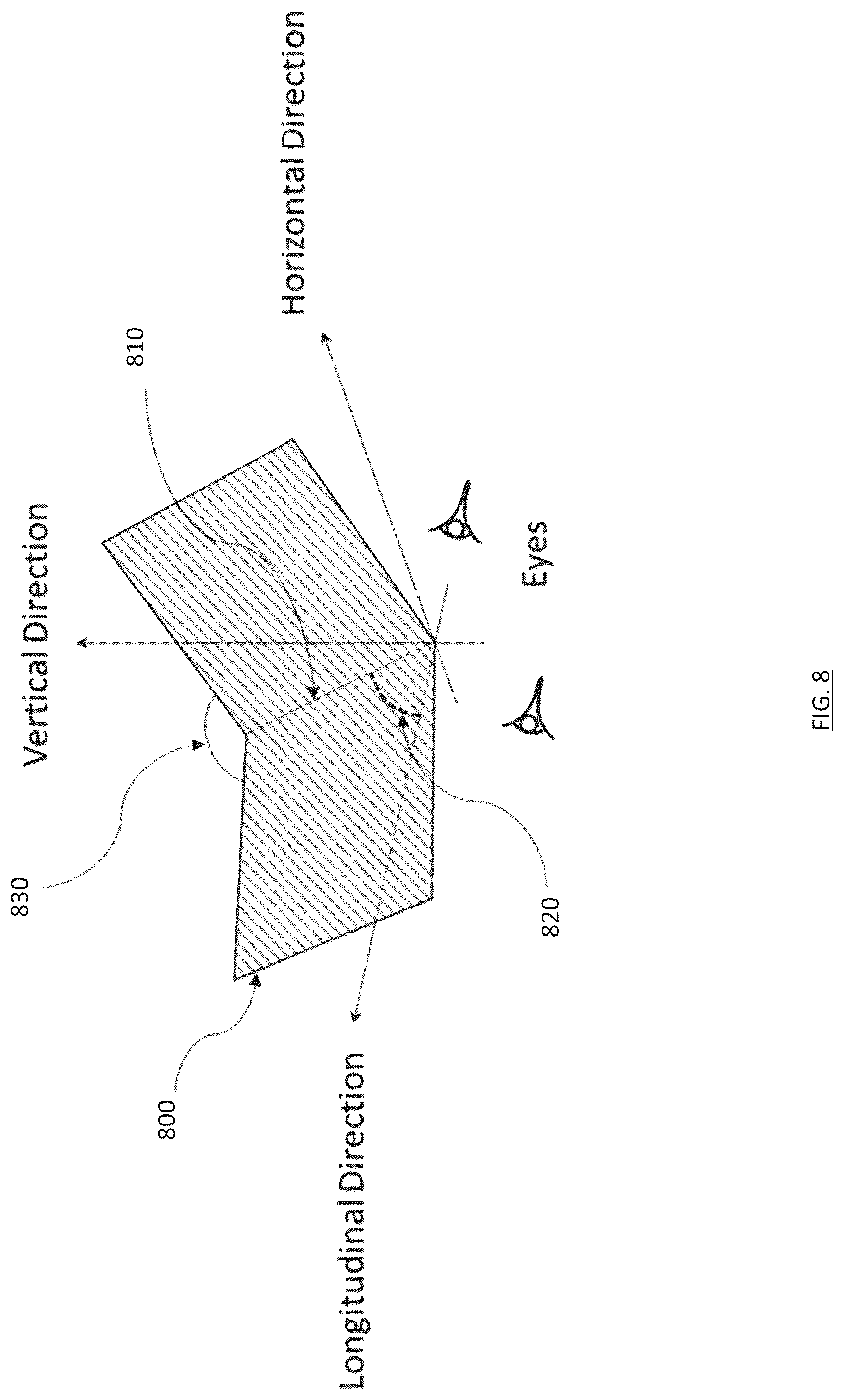 Patent US12422674 Figure 8 – Head mounted augmented reality system, apparatus and device with freeform surfaced optical combiner