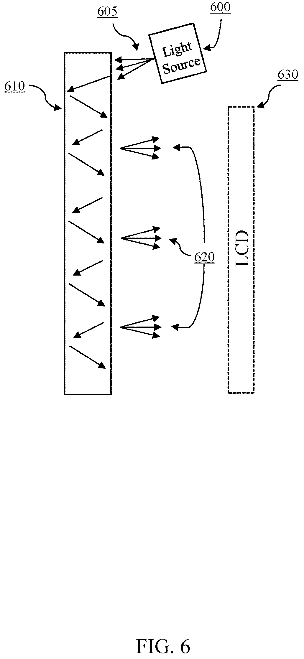 Patent US12422675 Figure 6 – Head-mounted display with narrow angle backlight