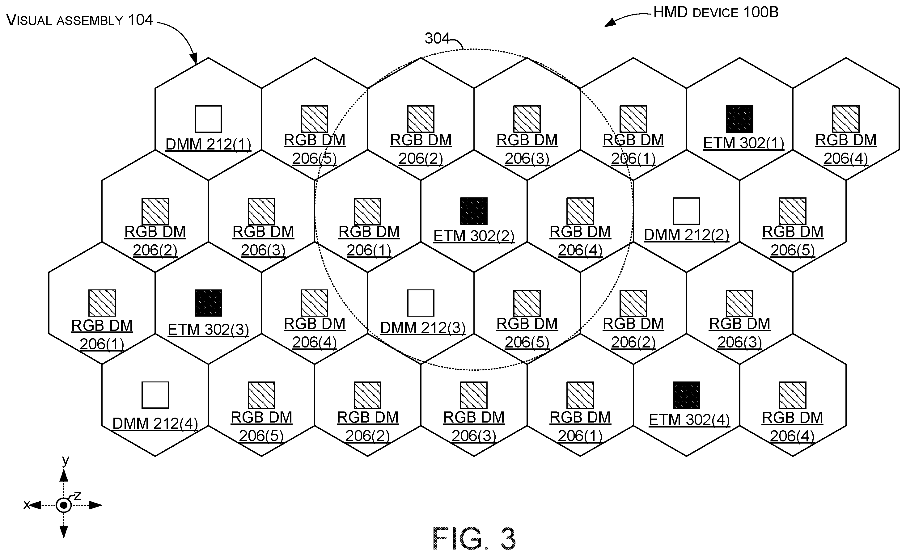 Patent US12422676 Figure 3 – Eye tracking head mounted display device