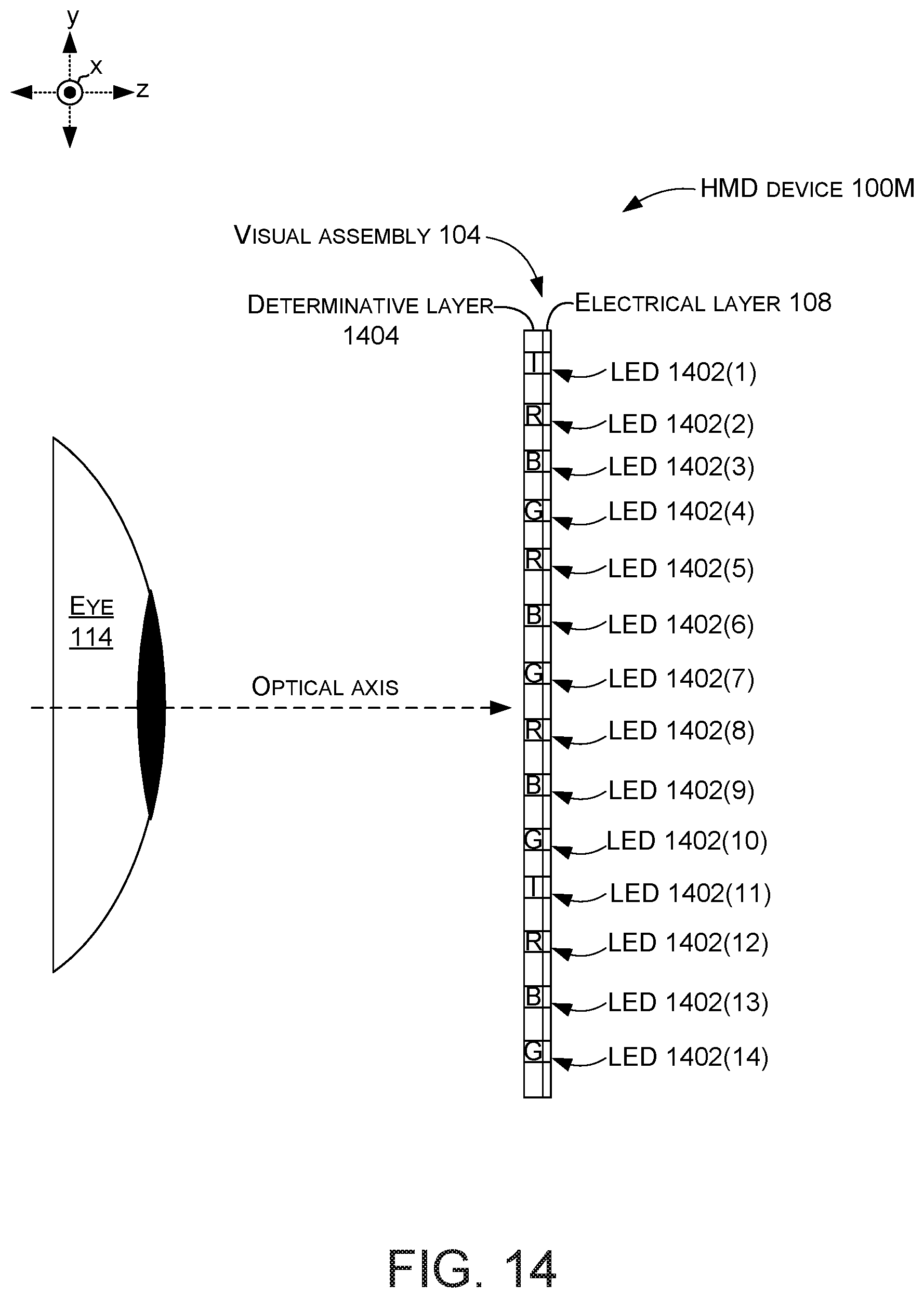 Patent US12422676 Figure 13 – Eye tracking head mounted display device