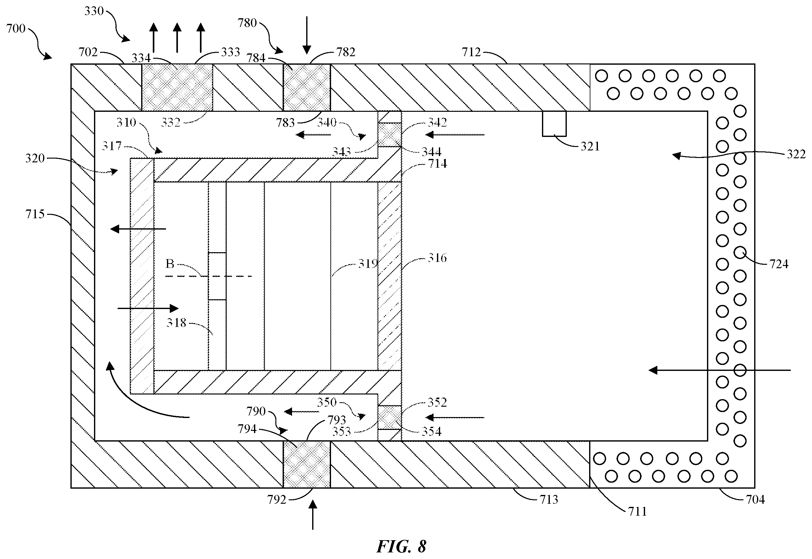 Patent US12422683 Figure 8 – Active cooling for head-mounted display