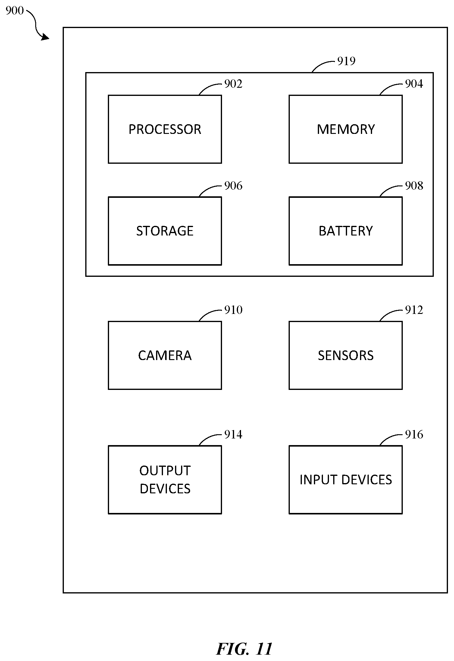 Patent US12422683 Figure 11 – Active cooling for head-mounted display