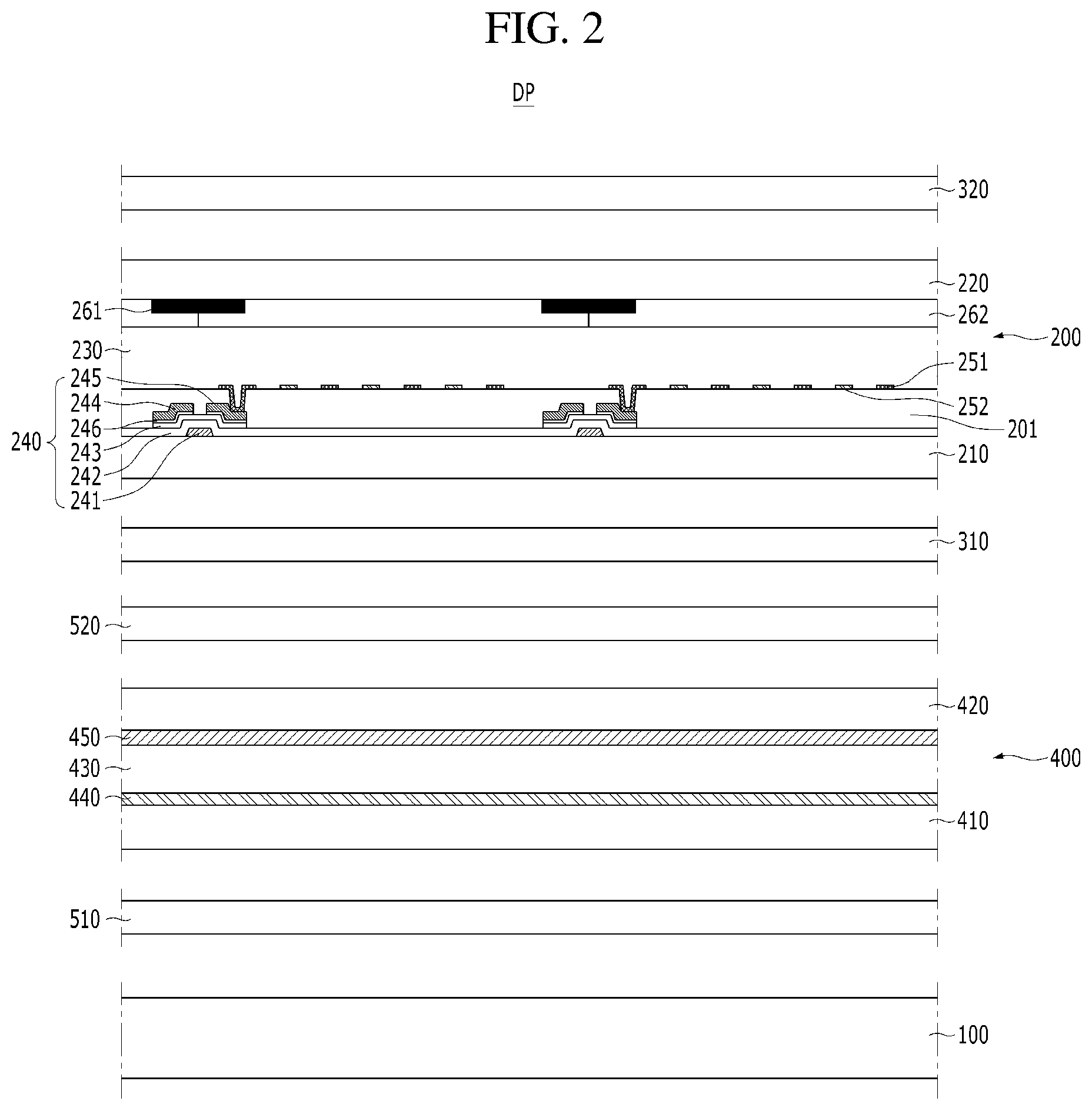 Patent US12422705 Figure 2 – Display apparatus having a viewing angle control unit