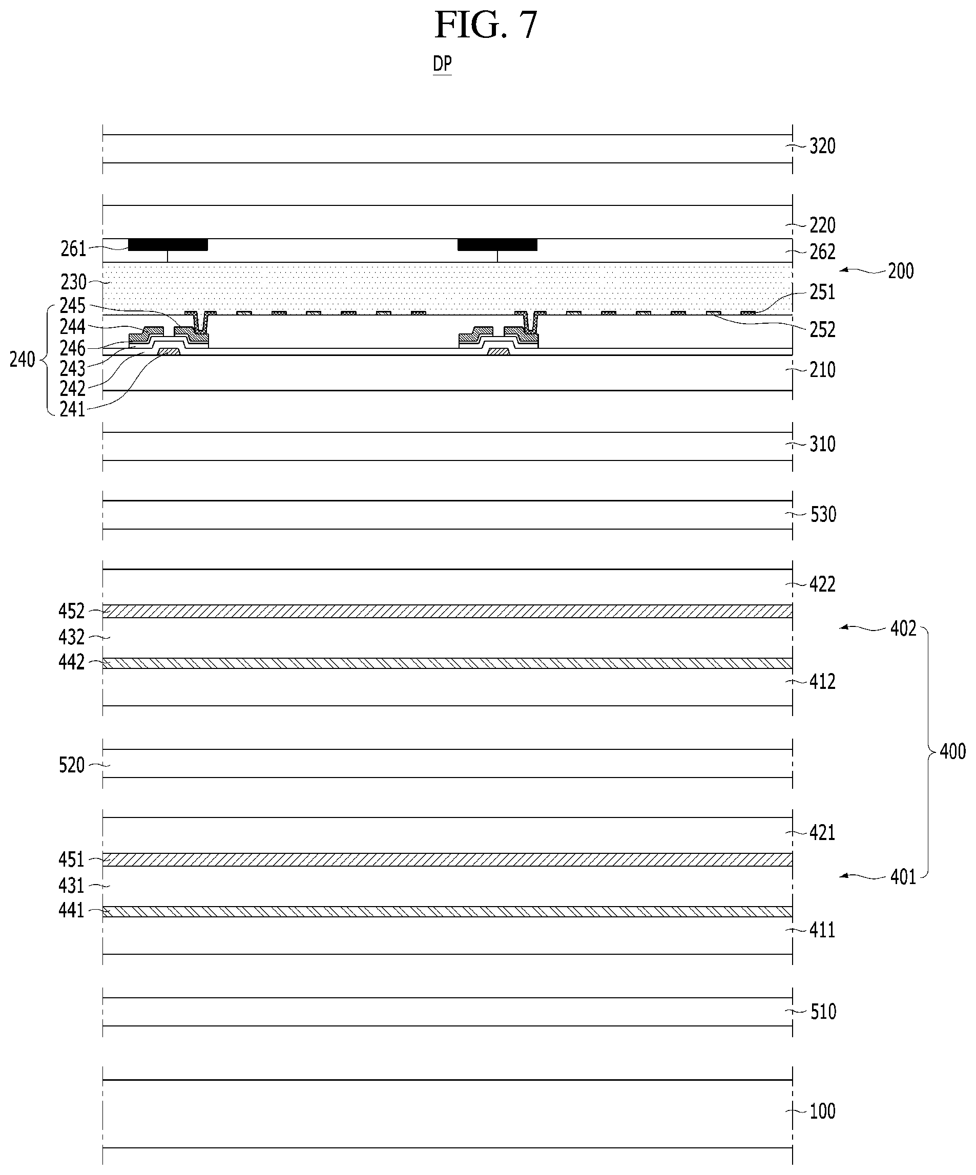 Patent US12422705 Figure 7 – Display apparatus having a viewing angle control unit