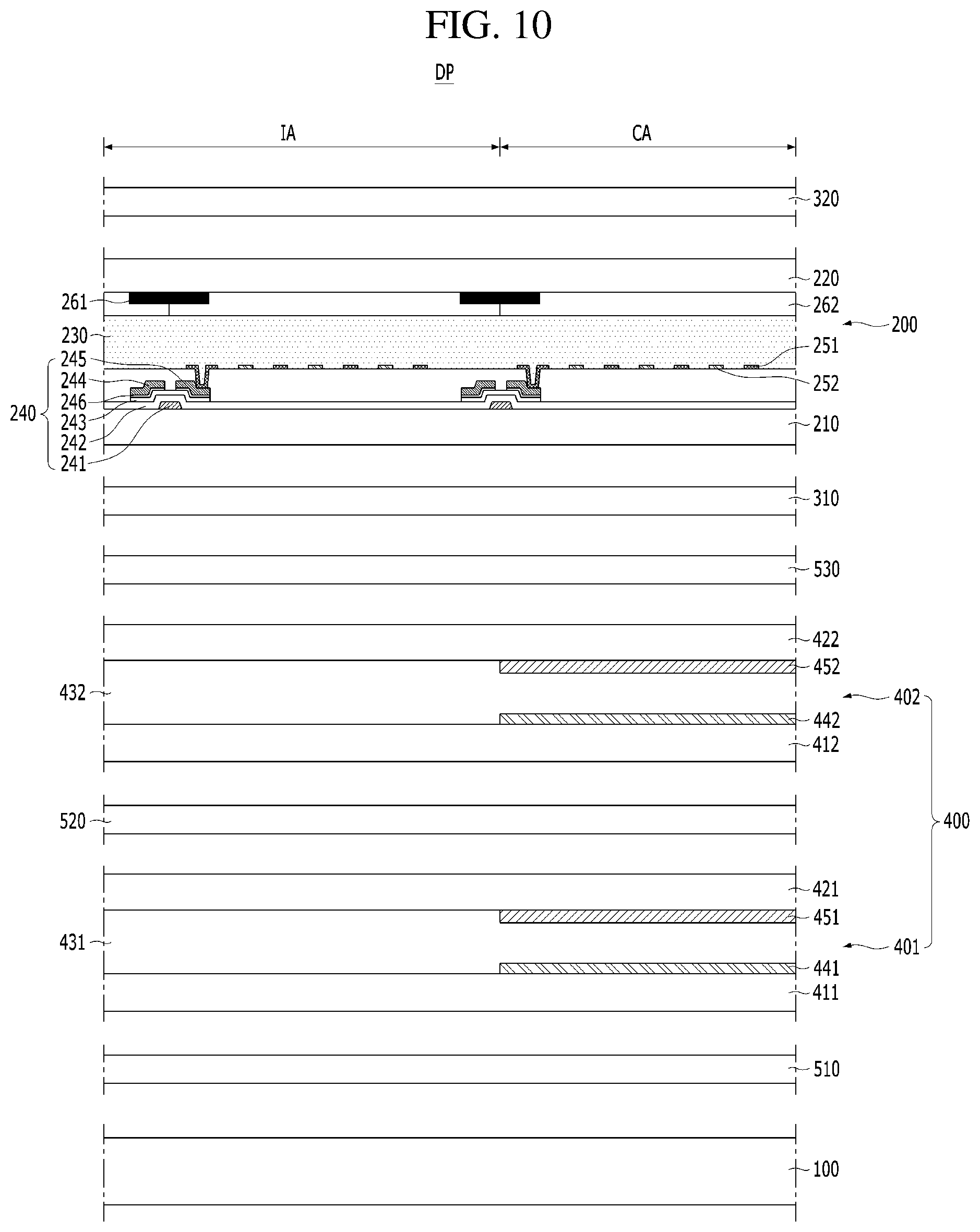 Patent US12422705 Figure 10 – Display apparatus having a viewing angle control unit