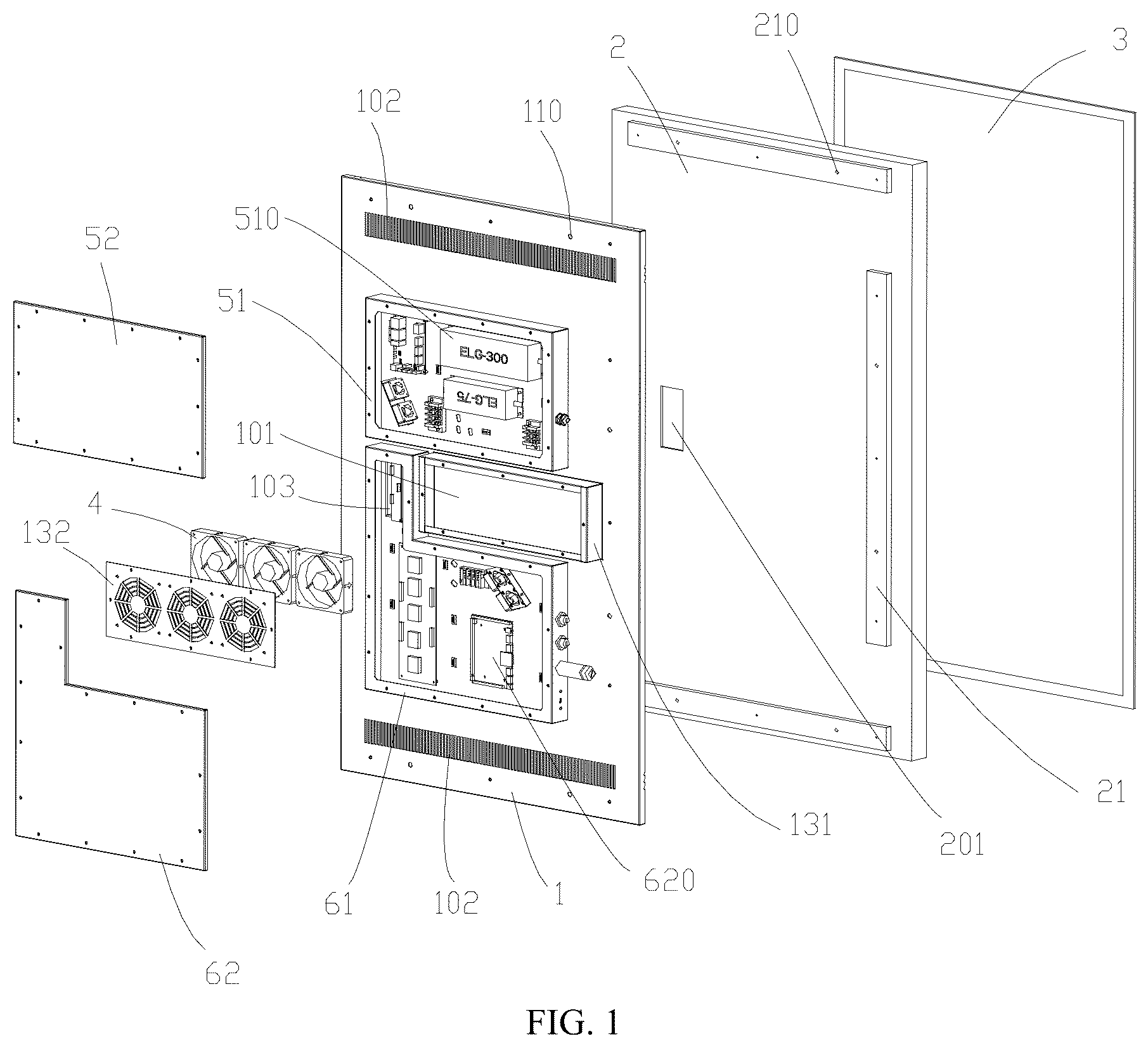 Patent US12422710 Figure 1 – Fully laminated outdoor advertising machine