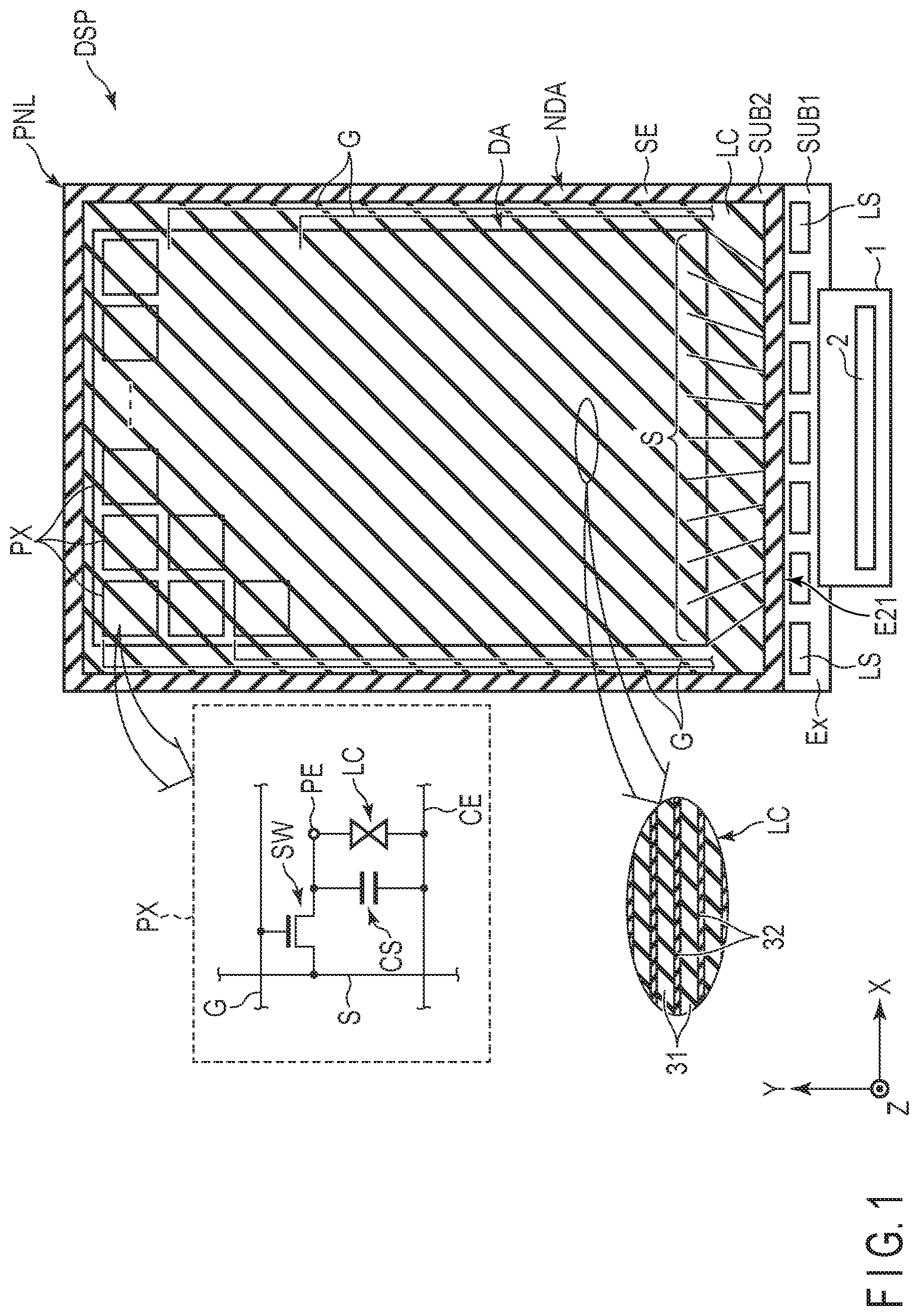 Patent US12422714 Figure 1 – Display device and manufacturing method thereof