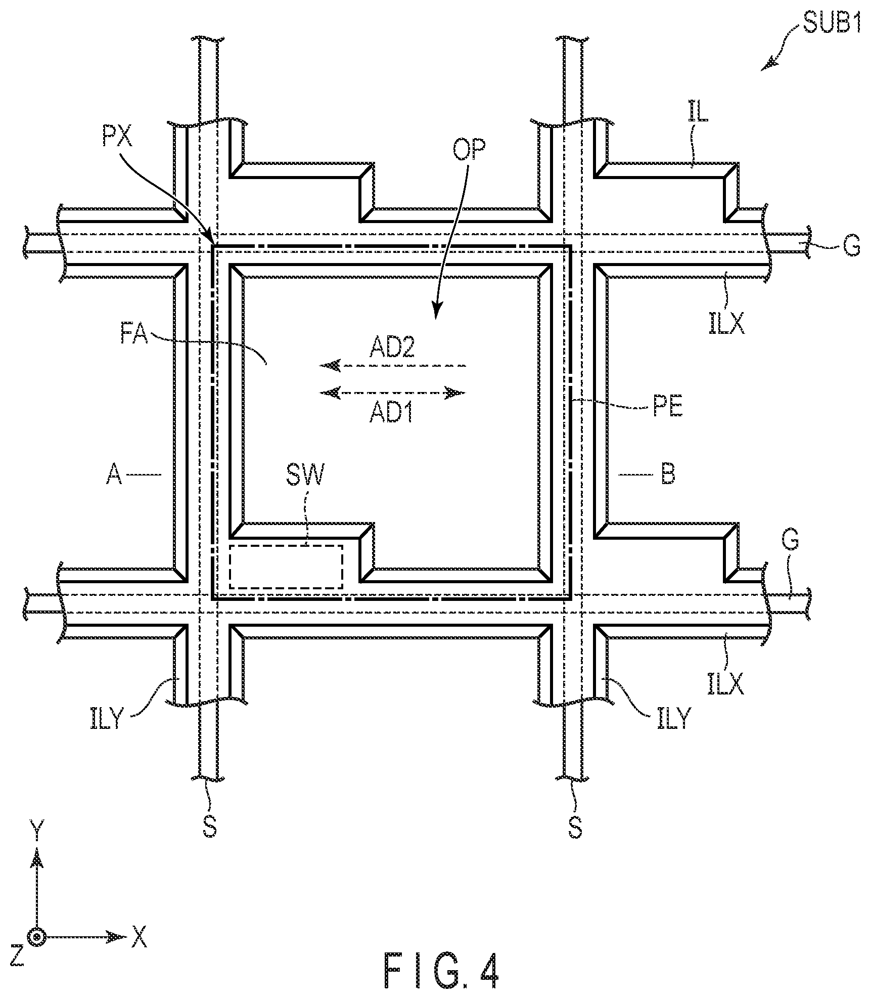Patent US12422714 Figure 4 – Display device and manufacturing method thereof