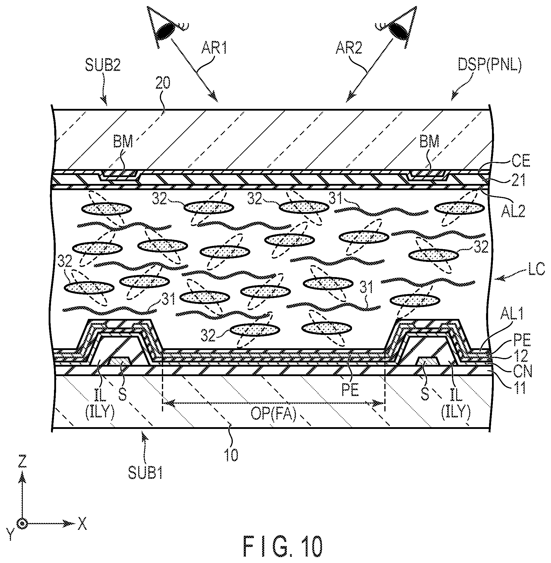 Patent US12422714 Figure 10 – Display device and manufacturing method thereof