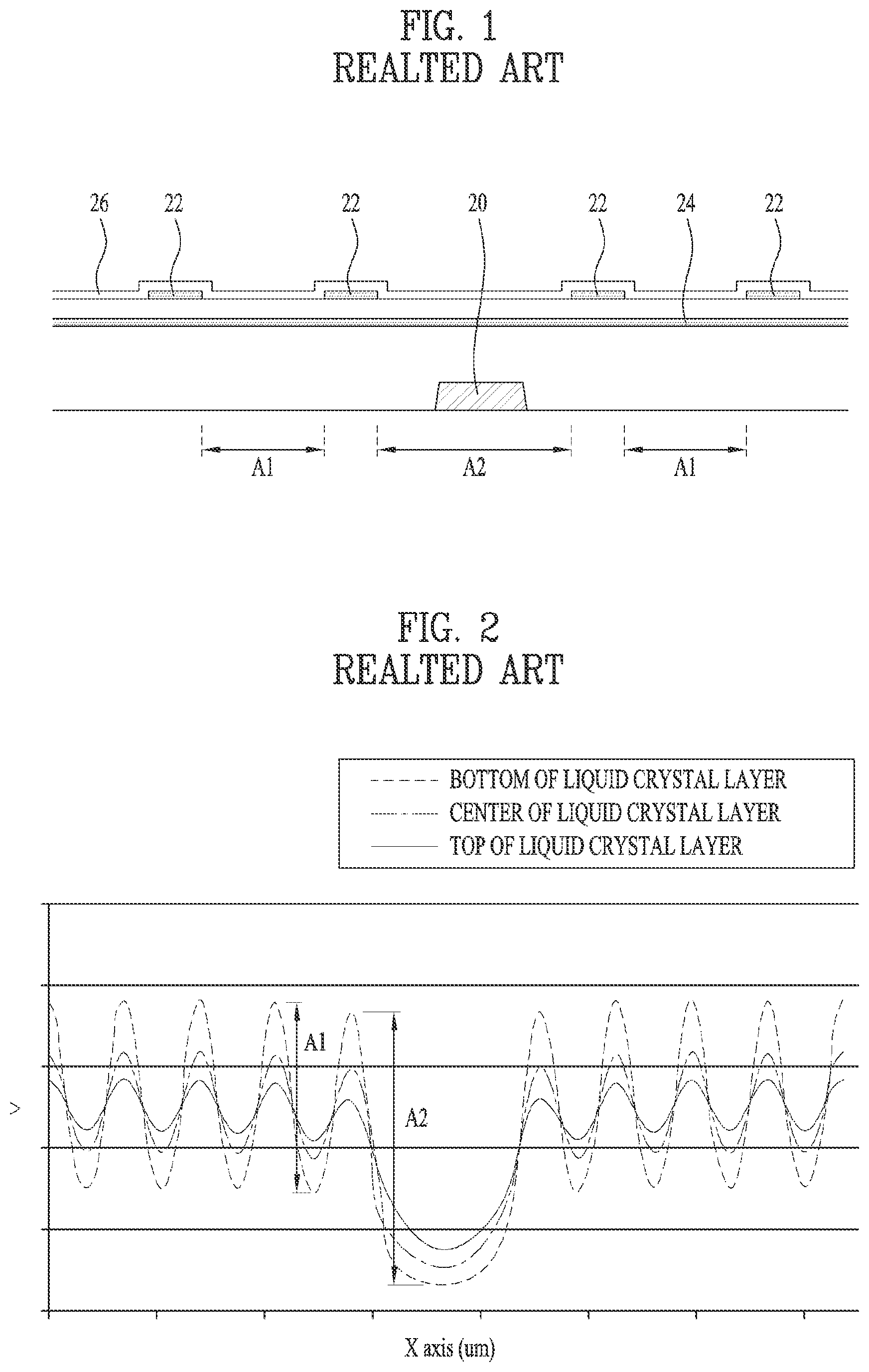 Patent US12422716 Figure 1 – Thin film transistor substrate including slits between transparent electrodes