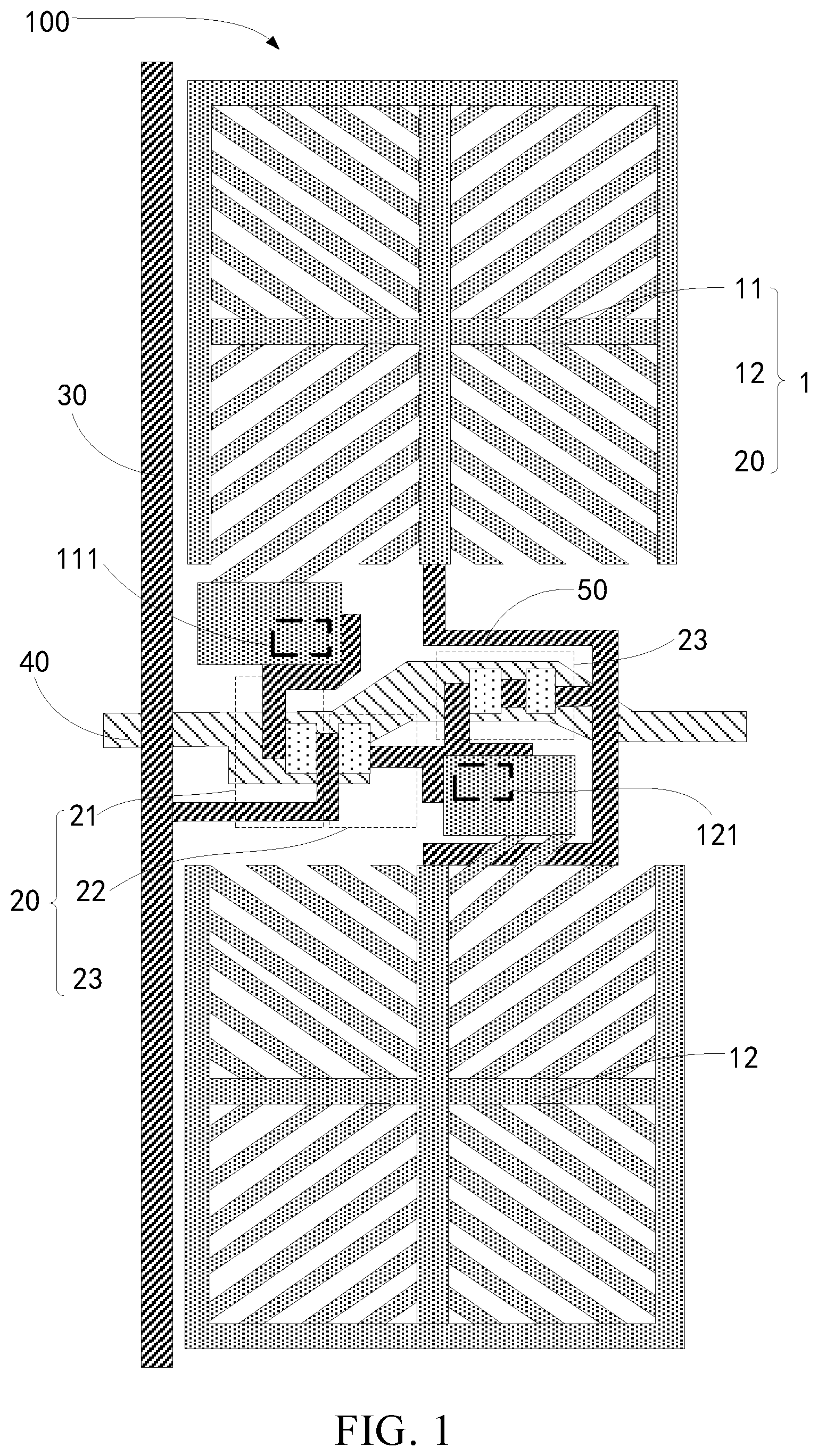 Patent US12422720 Figure 1 – Pixel structure and design method thereof, and display panel