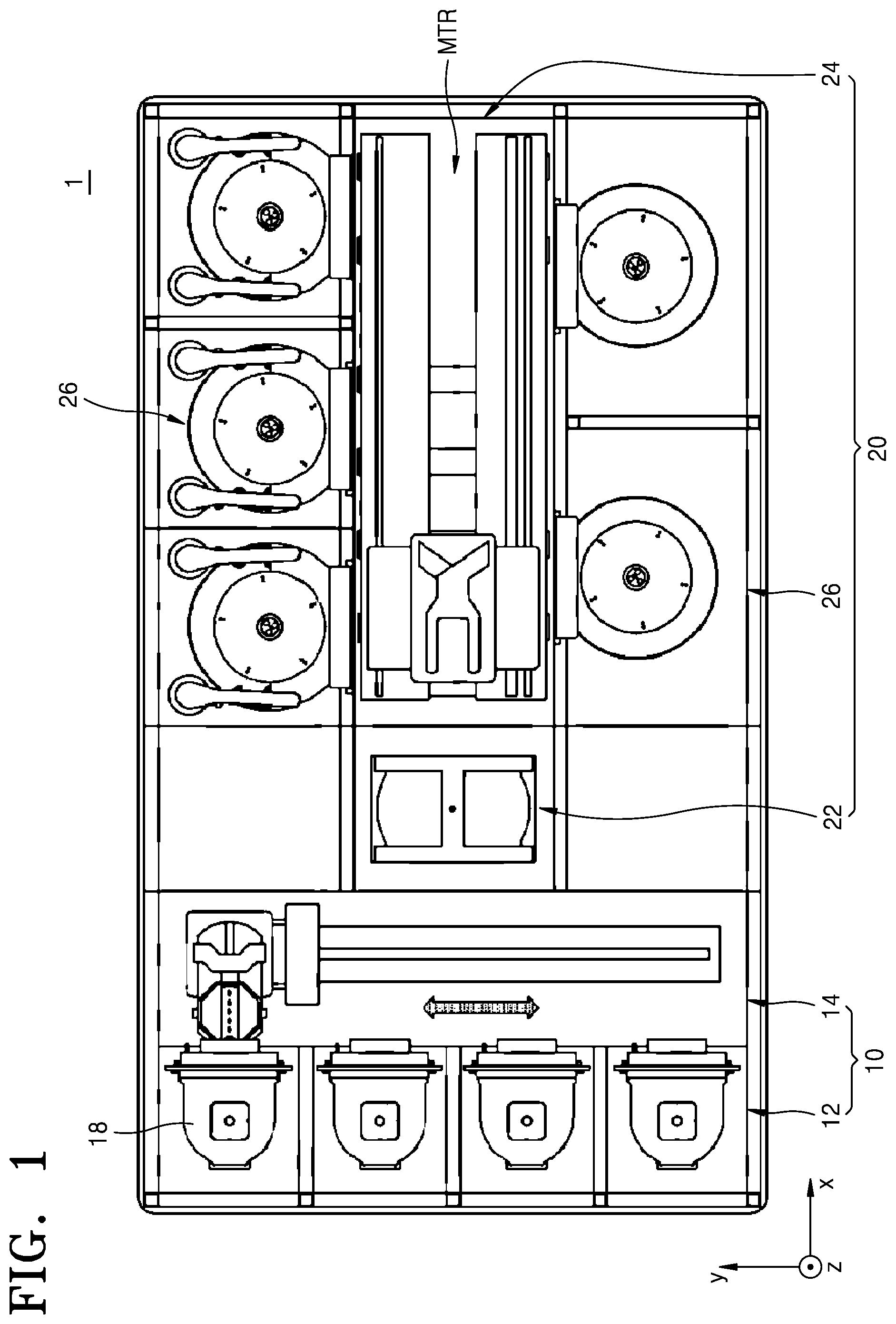 Patent US12422754 — Substrate processing apparatus, semiconductor manufacturing equipment, and substrate processing method — Figure 1