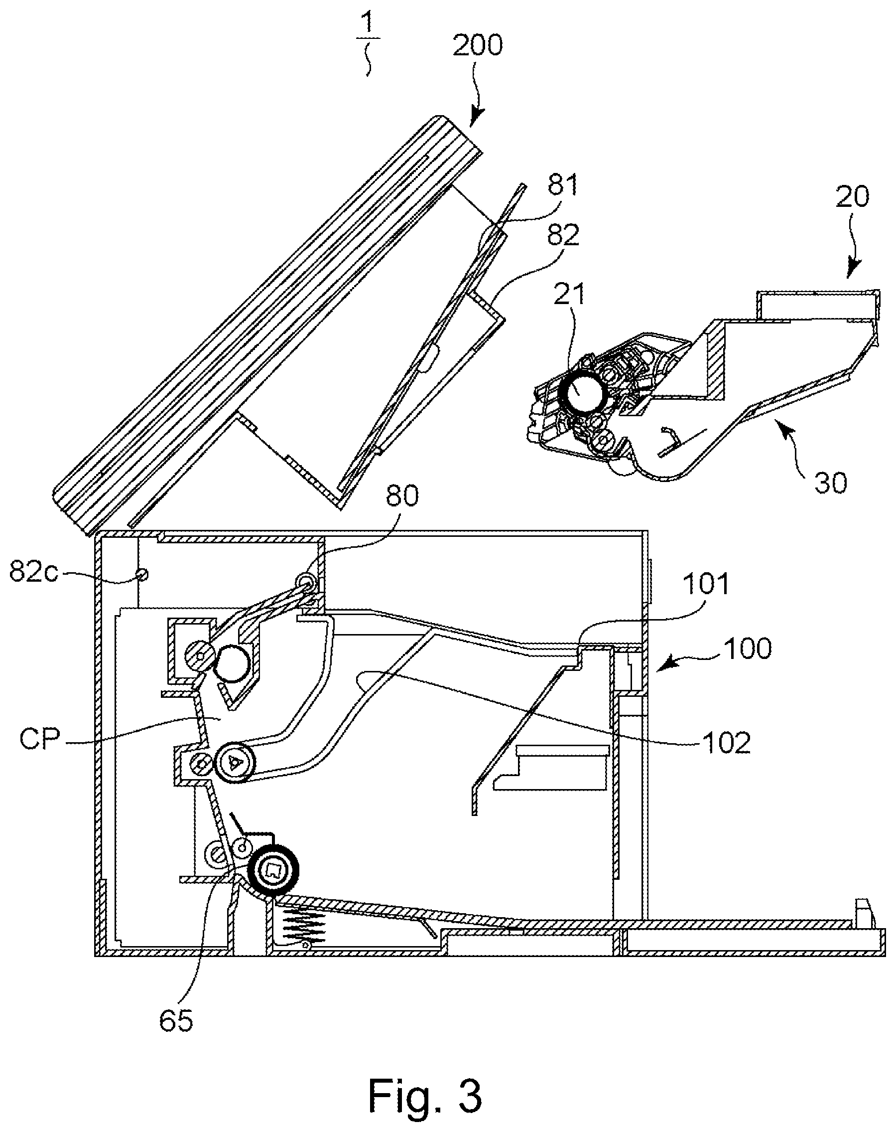 Patent US12422765 Figure 3 – Toner container including a pouch and portions supporting the pouch